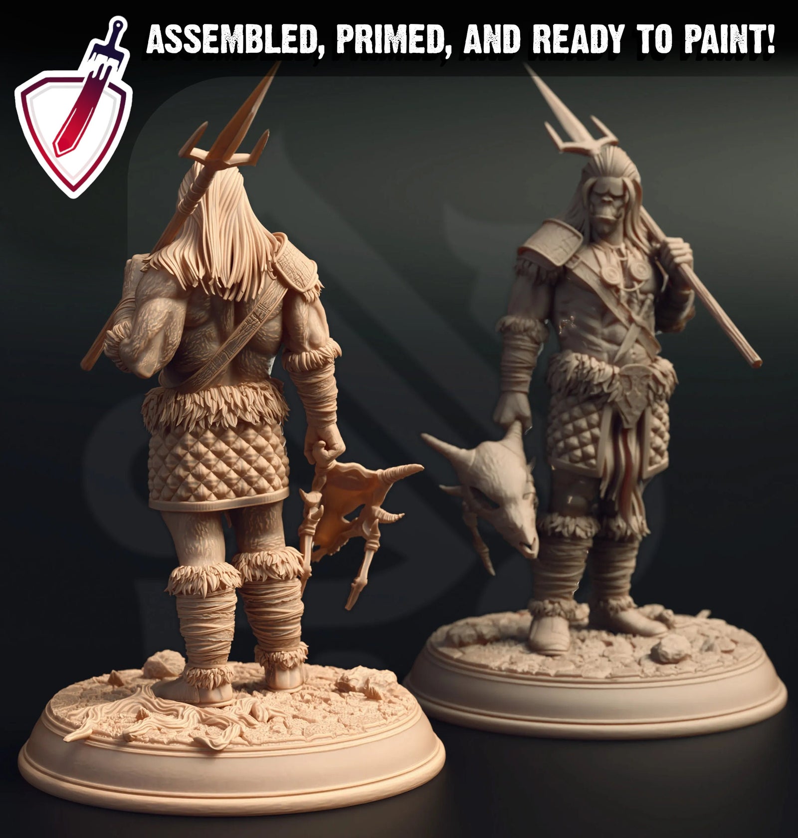 Jugak’thar Tribe – Orc Tribals | Miniatures by DM Stash | Great for Tabletop Gaming, D&D, Pathfinder, Painting | Assembled and Primed - Brush and Battle