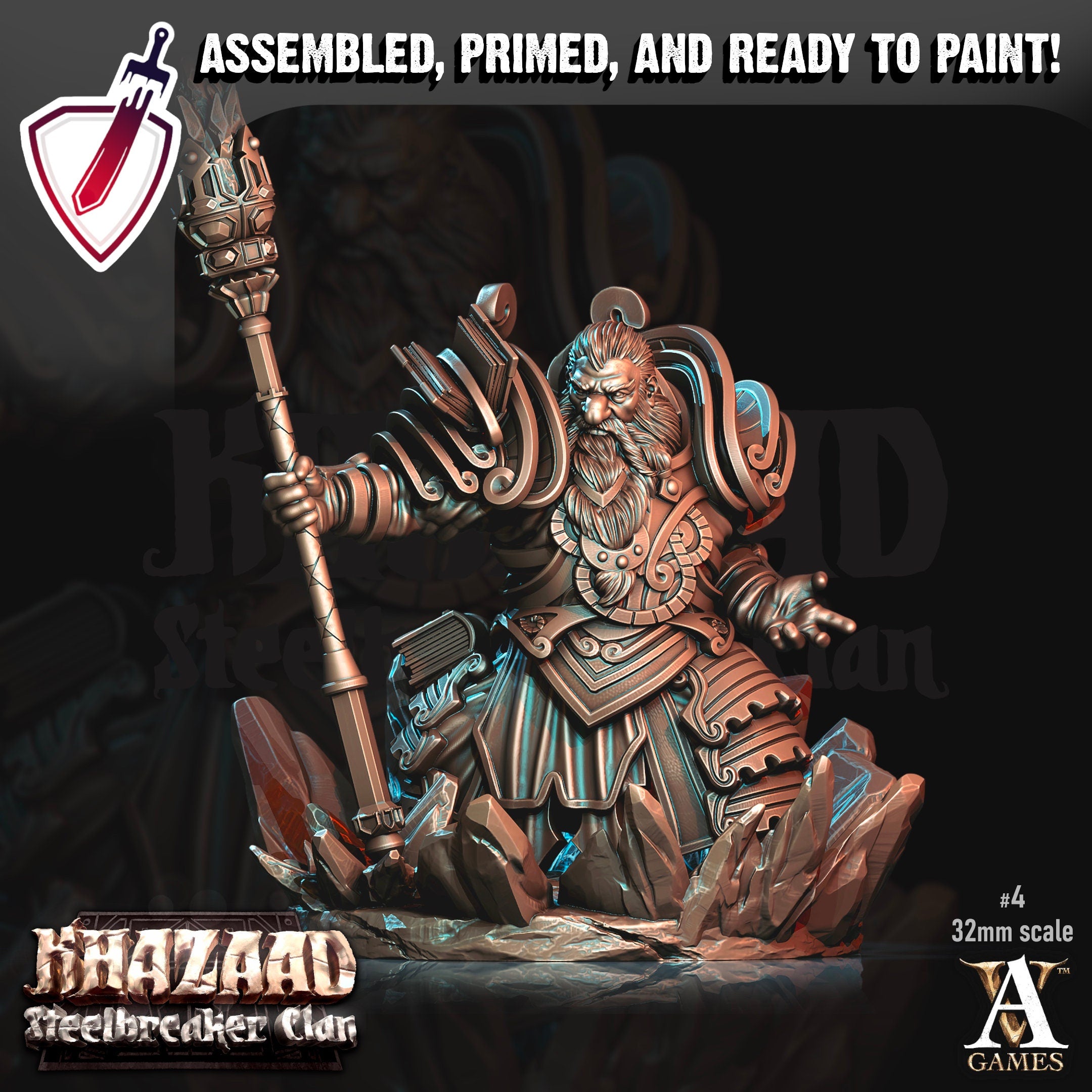 Geomancers | Miniatures by Archvillain Games | Resin mini for tabletop gaming, D&D, Pathfinder, and painting | Assembled and Primed - Brush and Battle