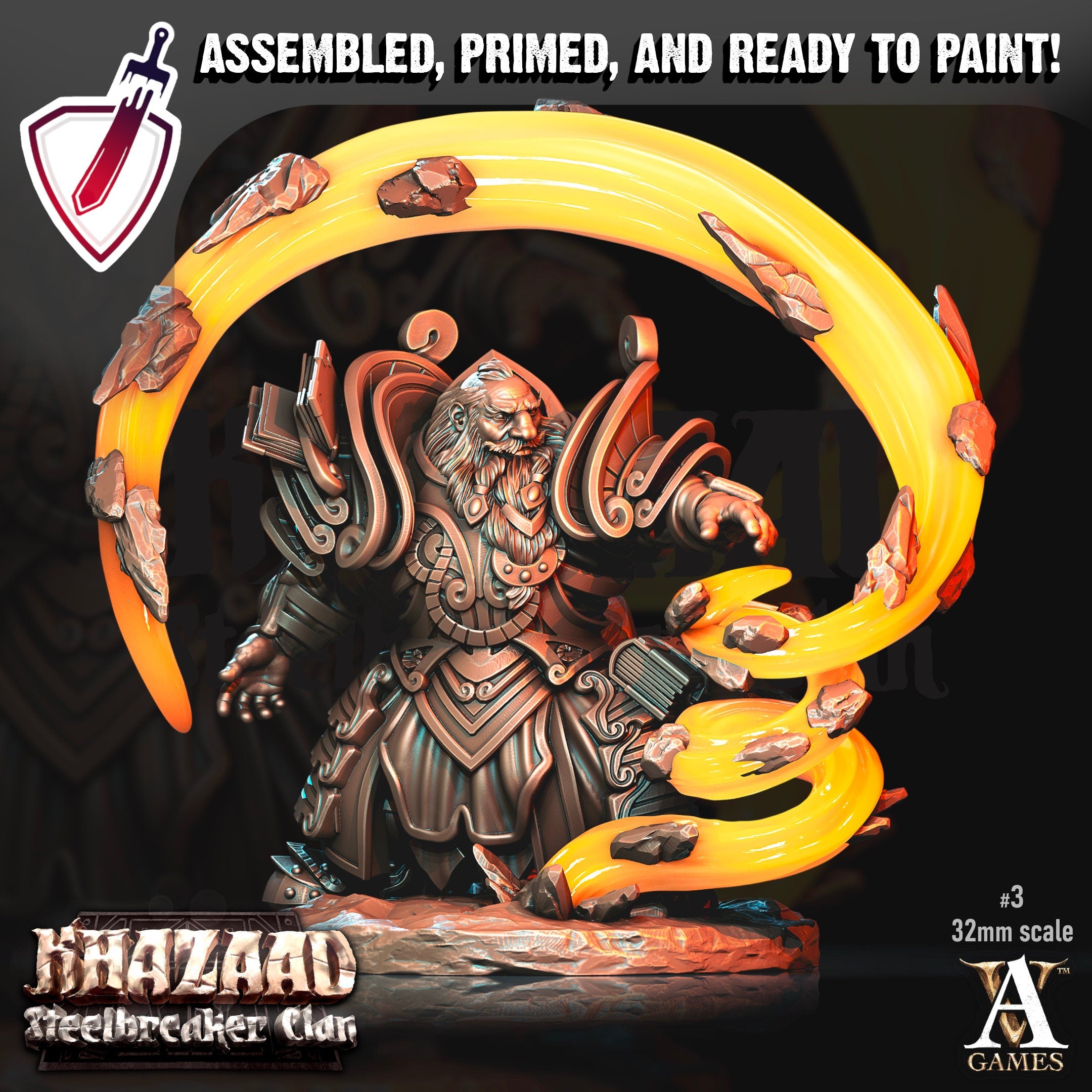 Geomancers | Miniatures by Archvillain Games | Resin mini for tabletop gaming, D&D, Pathfinder, and painting | Assembled and Primed - Brush and Battle