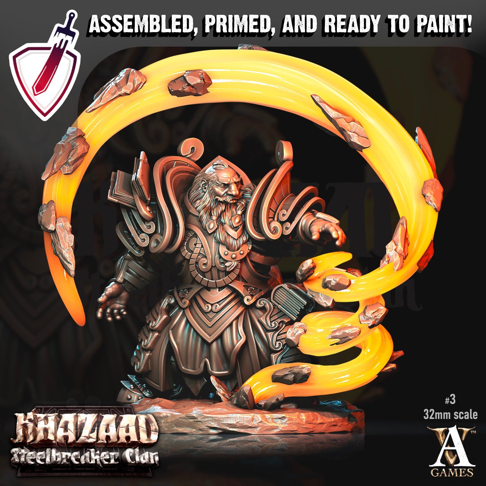 Geomancers | Miniatures by Archvillain Games | Resin mini for tabletop gaming, D&D, Pathfinder, and painting | Assembled and Primed - Brush and Battle