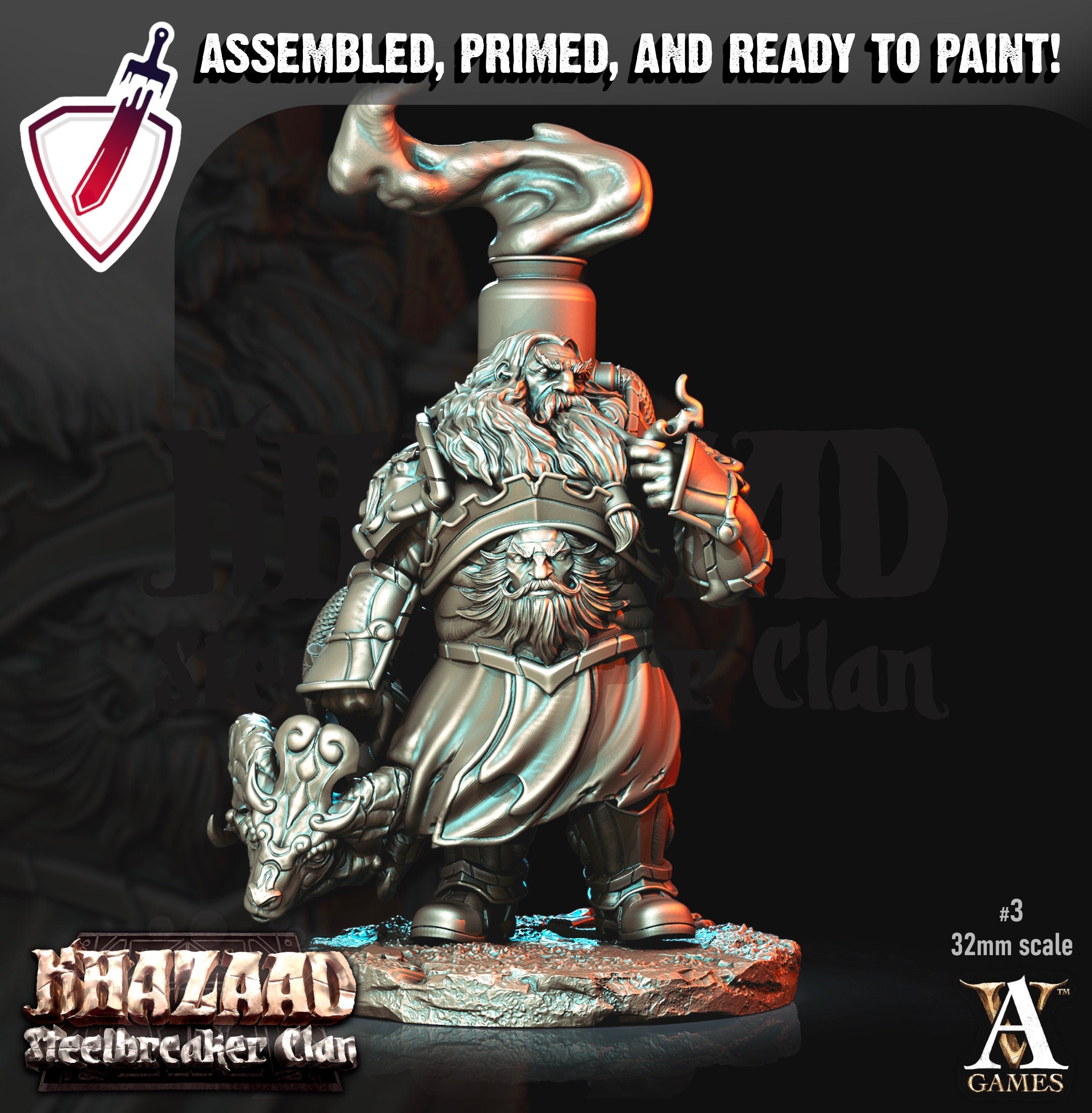 Steelbreaker Firespitters | Miniatures by Archvillain Games | Mini for tabletop gaming, D&D, Pathfinder, and painting | Assembled and Primed - Brush and Battle