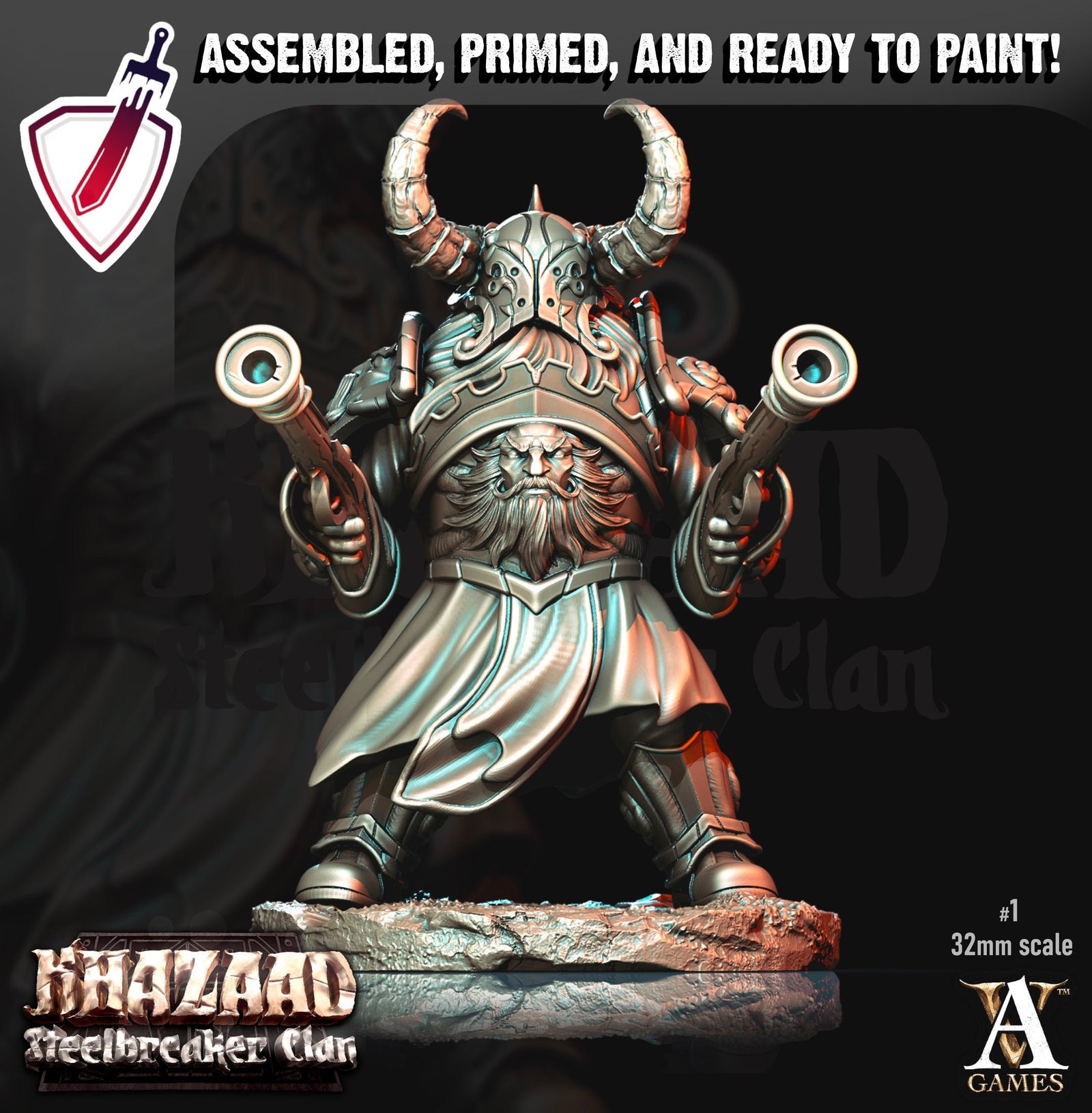 Steelbreaker Leadspitters | Miniatures by Archvillain Games | Mini for tabletop gaming, D&D, Pathfinder, and painting | Assembled and Primed - Brush and Battle