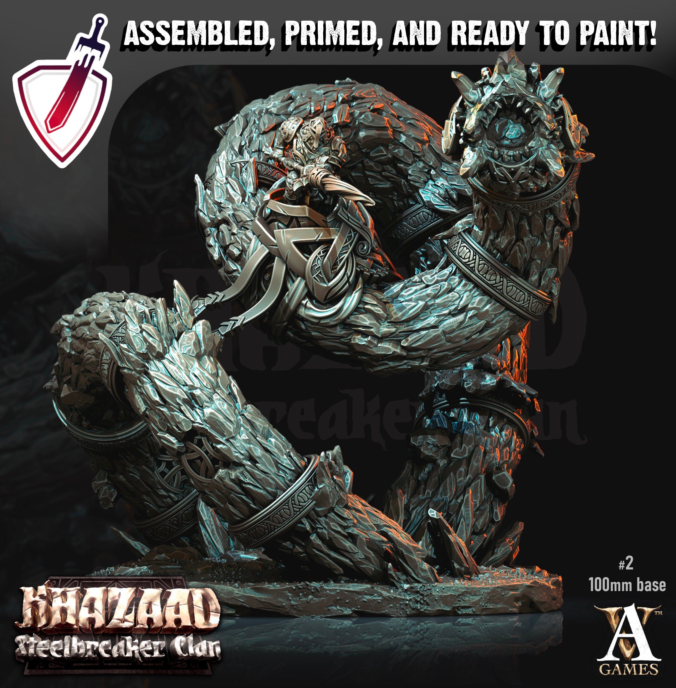 Stonewurm Riders | (Large) Miniatures By Archvillain Games | Mini for tabletop gaming, D&D, Pathfinder, and painting | Assembled and Primed - Brush and Battle