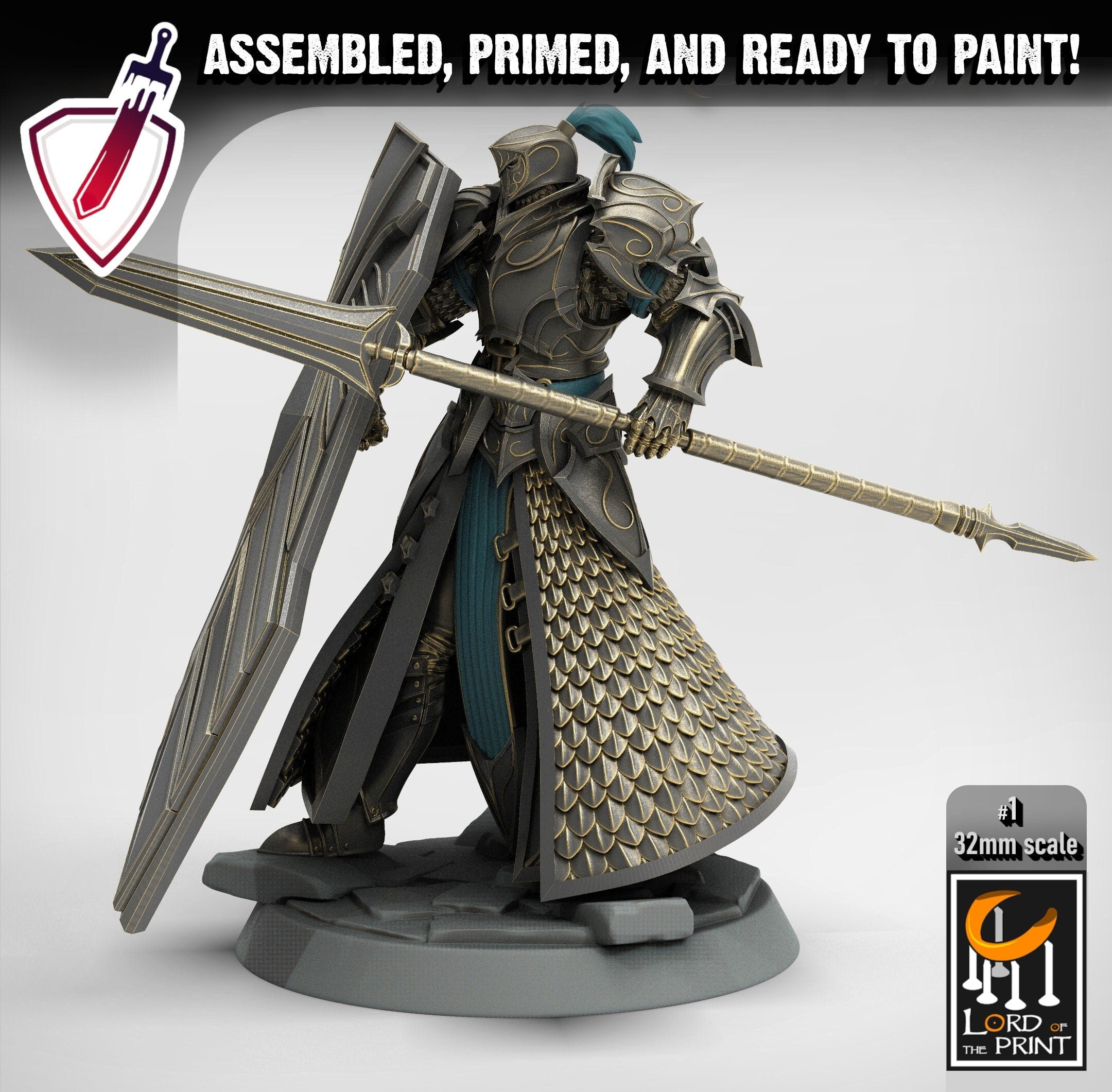Elf Praetorians Pt.1 | Miniatures by Lord of the Print | Mini for tabletop gaming, D&D, Pathfinder, and painting | Assembled and Primed - Brush and Battle