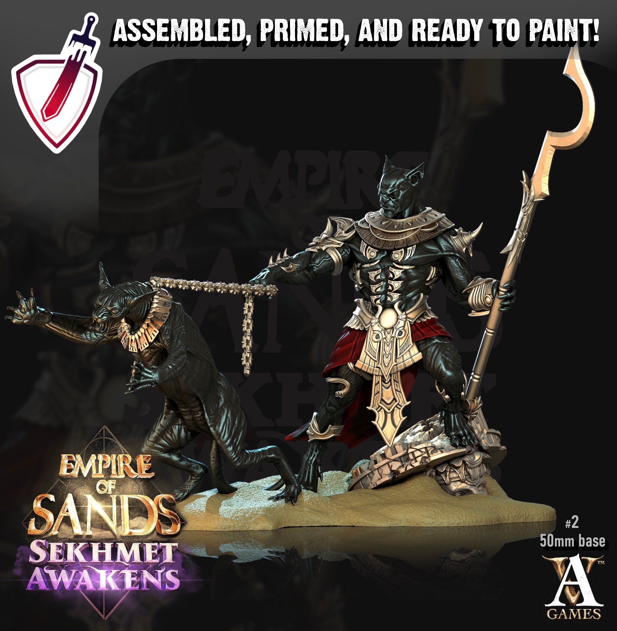 Sons Of Sekhmet | Miniatures by Archvillain Games | Resin mini for tabletop gaming, D&D, Pathfinder, and painting | Assembled and Primed - Brush and Battle