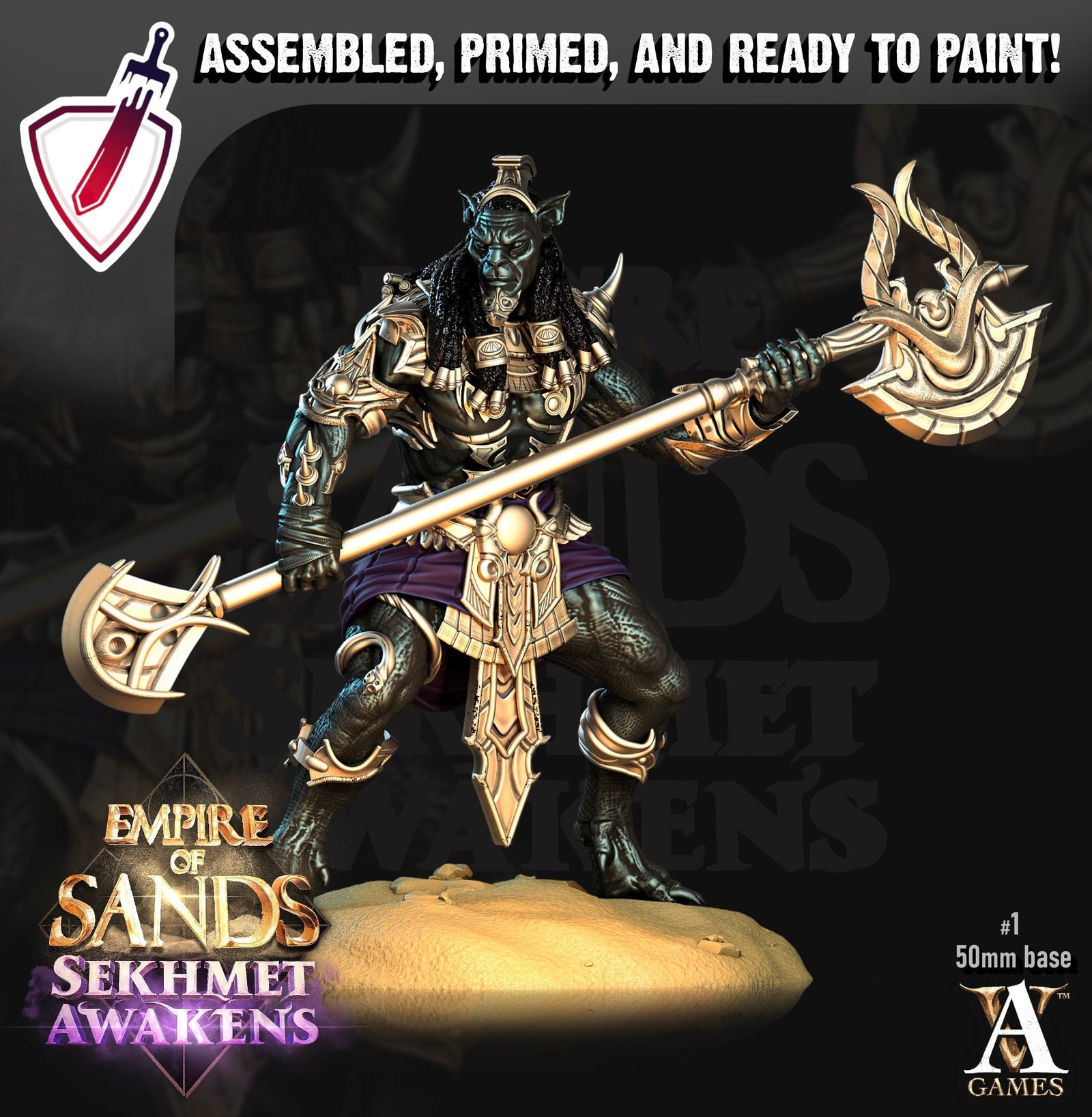 Sons Of Sekhmet | Miniatures by Archvillain Games | Resin mini for tabletop gaming, D&D, Pathfinder, and painting | Assembled and Primed - Brush and Battle