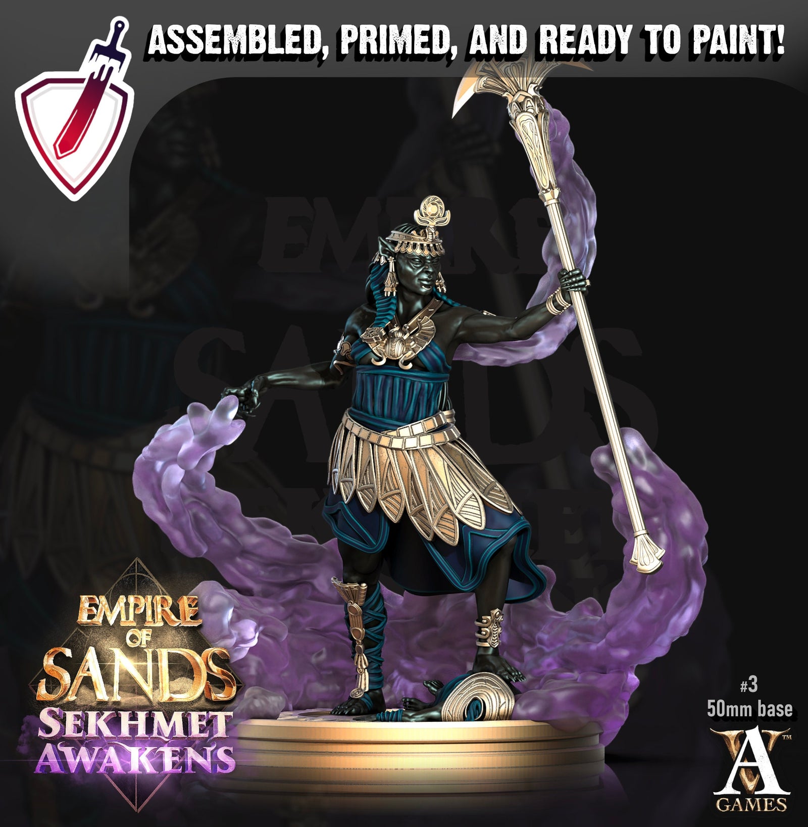 Daughters Of Sekhmet | Miniatures by Archvillain Games | Mini for tabletop gaming, D&D, Pathfinder, and painting | Assembled and Primed - Brush and Battle