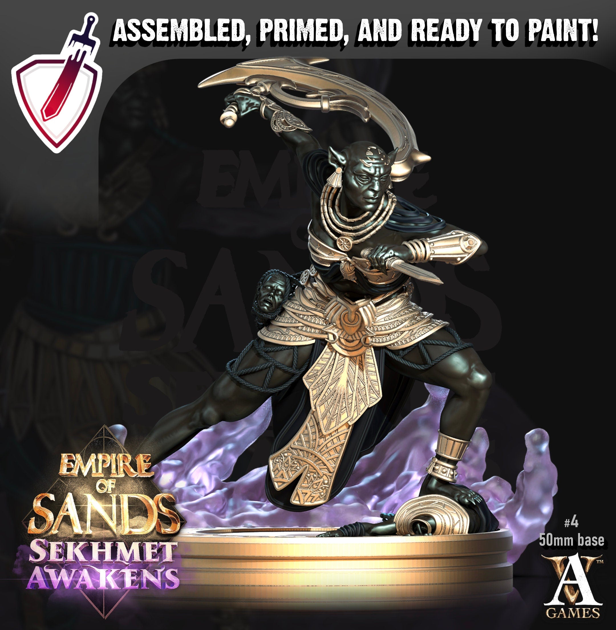 Daughters Of Sekhmet | Miniatures by Archvillain Games | Mini for tabletop gaming, D&D, Pathfinder, and painting | Assembled and Primed - Brush and Battle