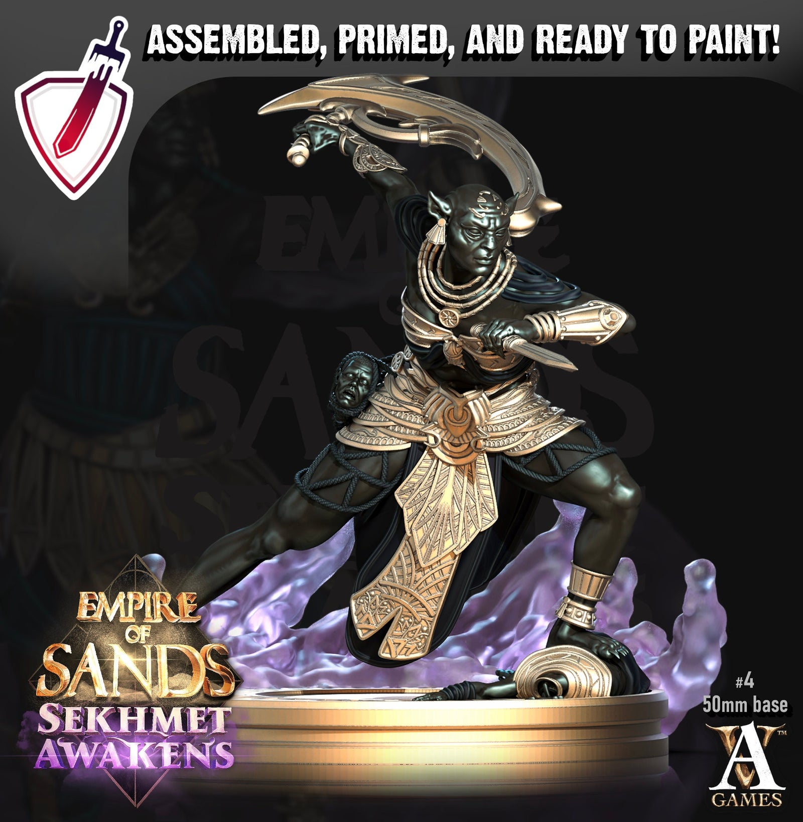 Daughters Of Sekhmet | Miniatures by Archvillain Games | Mini for tabletop gaming, D&D, Pathfinder, and painting | Assembled and Primed - Brush and Battle