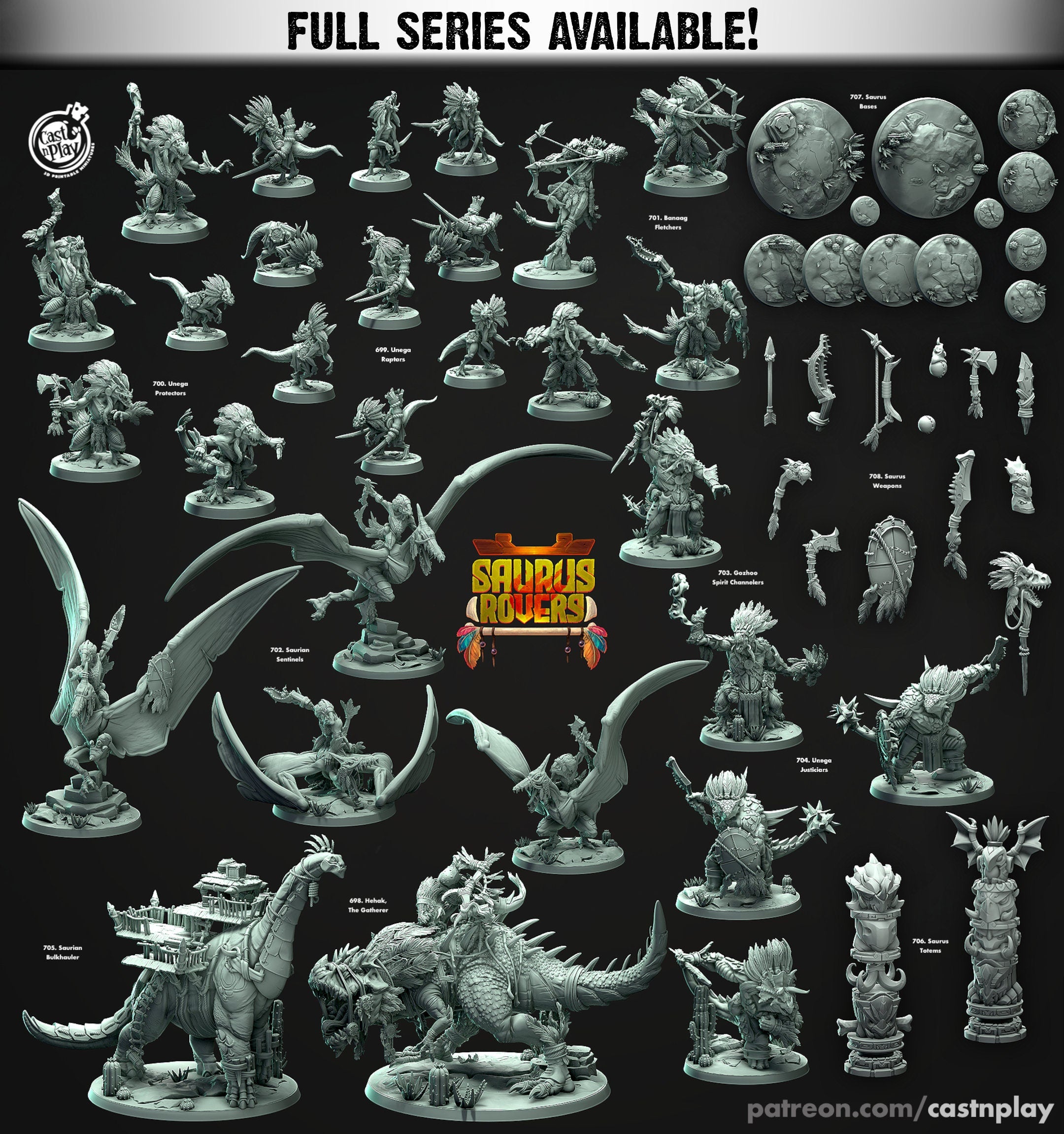 Saurian Bulkhauler | (Large) Miniature by Cast n Play | Mini for tabletop gaming, D&D, Pathfinder, and painting | Assembled and Primed - Brush and Battle