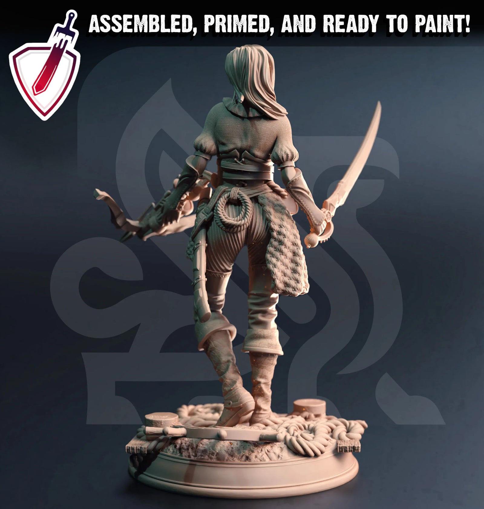 Filandira – Bloodletter Buccaneer | Miniature by DM Stash | Great for Tabletop Gaming, D&D, Pathfinder, and Painting | Assembled and Primed - Brush and Battle