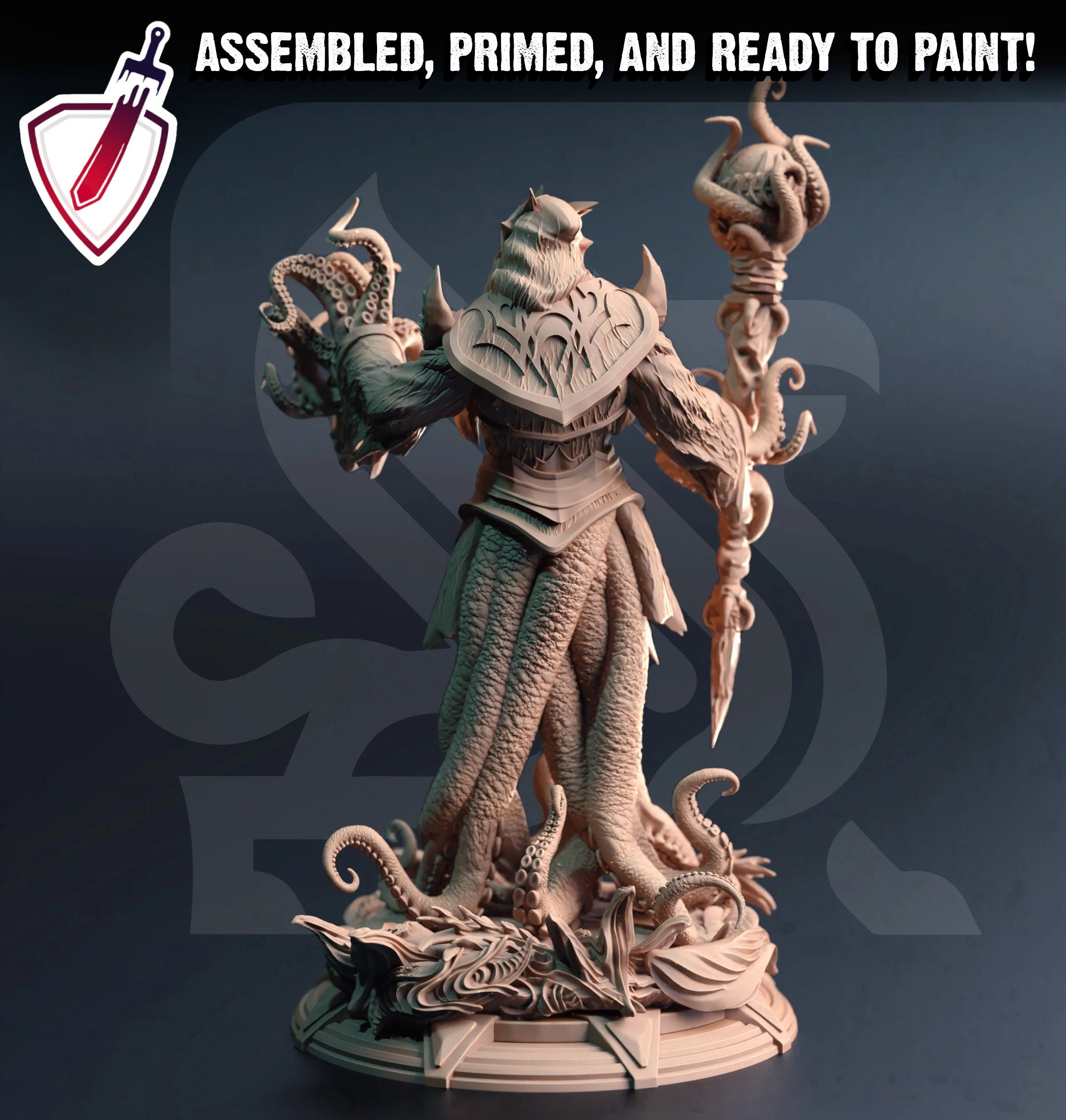 Quorenderi – Lord of the Depths | Miniature by DM Stash | Great for Tabletop Gaming, D&D, Pathfinder, and Painting | Assembled and Primed - Brush and Battle