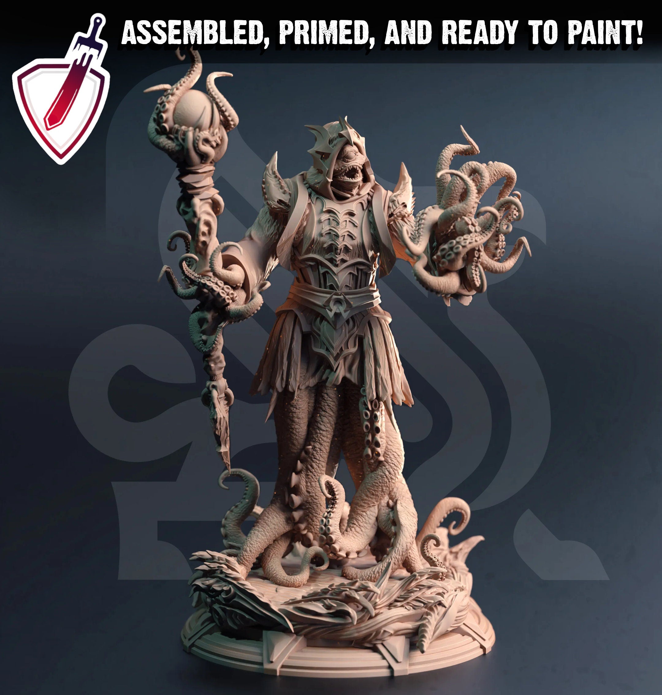 Quorenderi – Lord of the Depths | Miniature by DM Stash | Great for Tabletop Gaming, D&D, Pathfinder, and Painting | Assembled and Primed - Brush and Battle