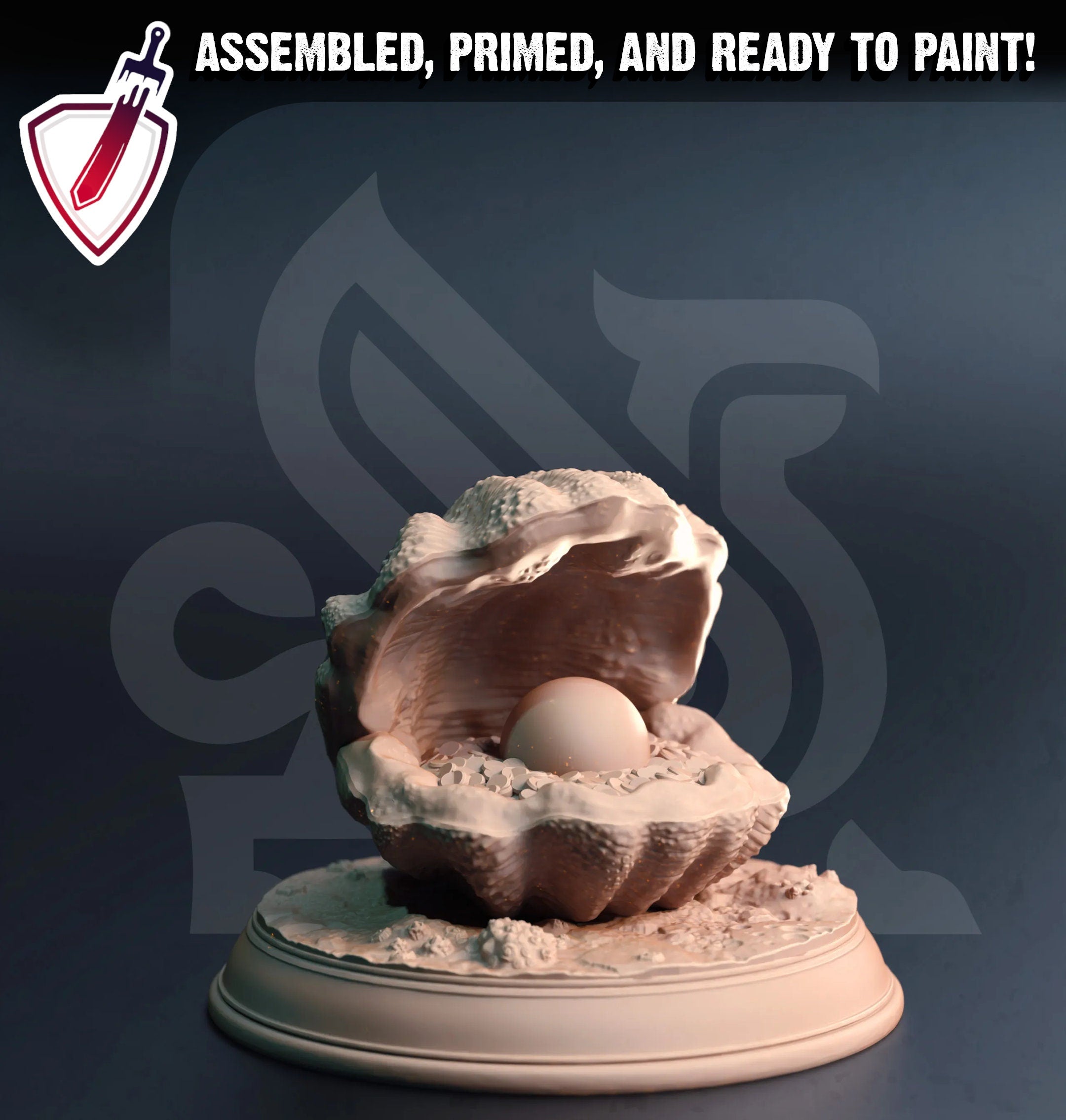 Shelldon – Mimic Clam | Miniature by DM Stash | Great for Tabletop Gaming, D&D, Pathfinder, and Painting | Assembled and Primed - Brush and Battle