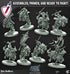 War Stallions | Miniatures by Cast n Play | Mini for tabletop gaming, D&D, Pathfinder, and painting | Assembled and Primed - Brush and Battle