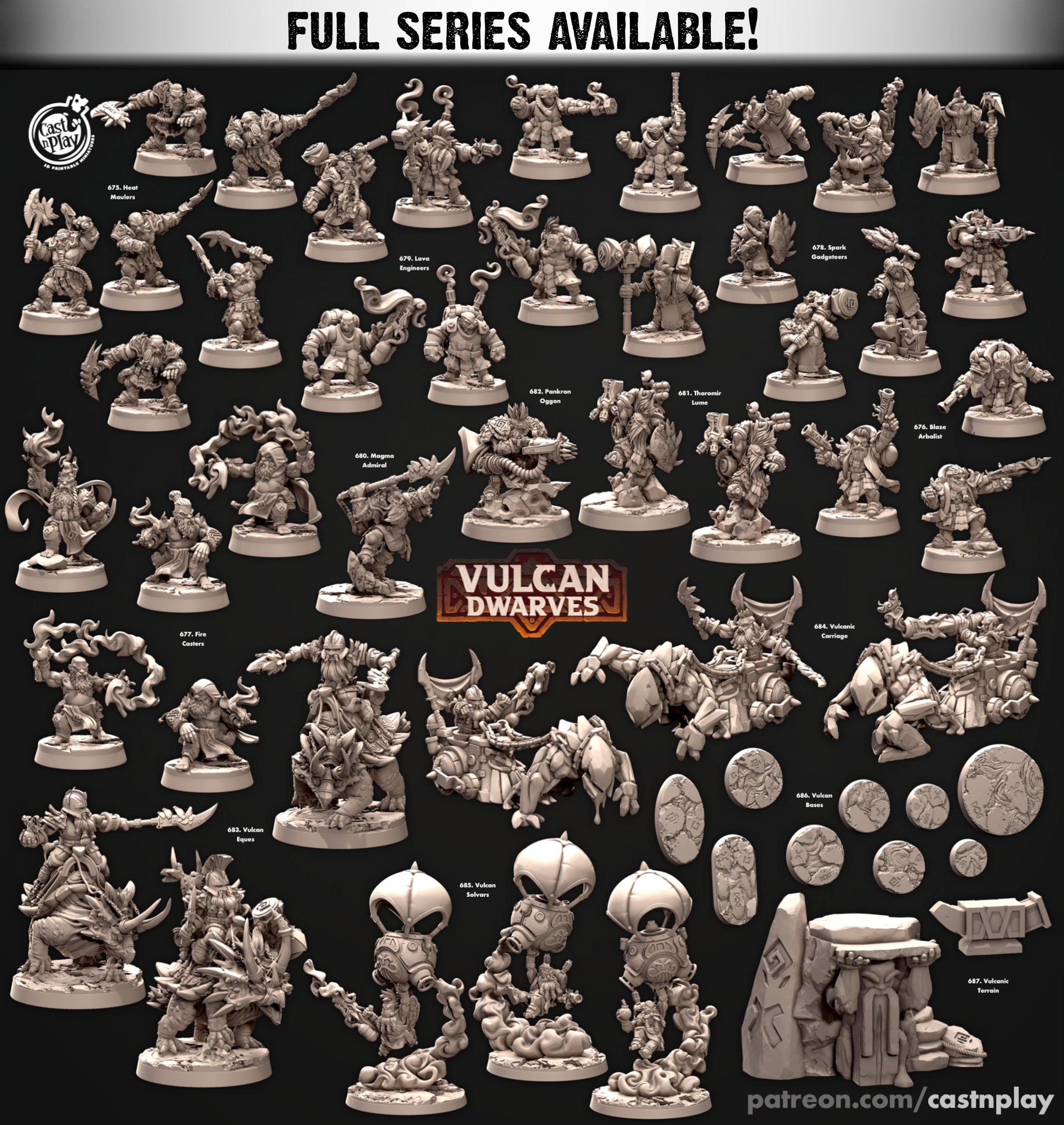 Lava Engineers | Miniatures by Cast n Play | Mini for tabletop gaming, D&D, Pathfinder, and painting | Assembled and Primed - Brush and Battle