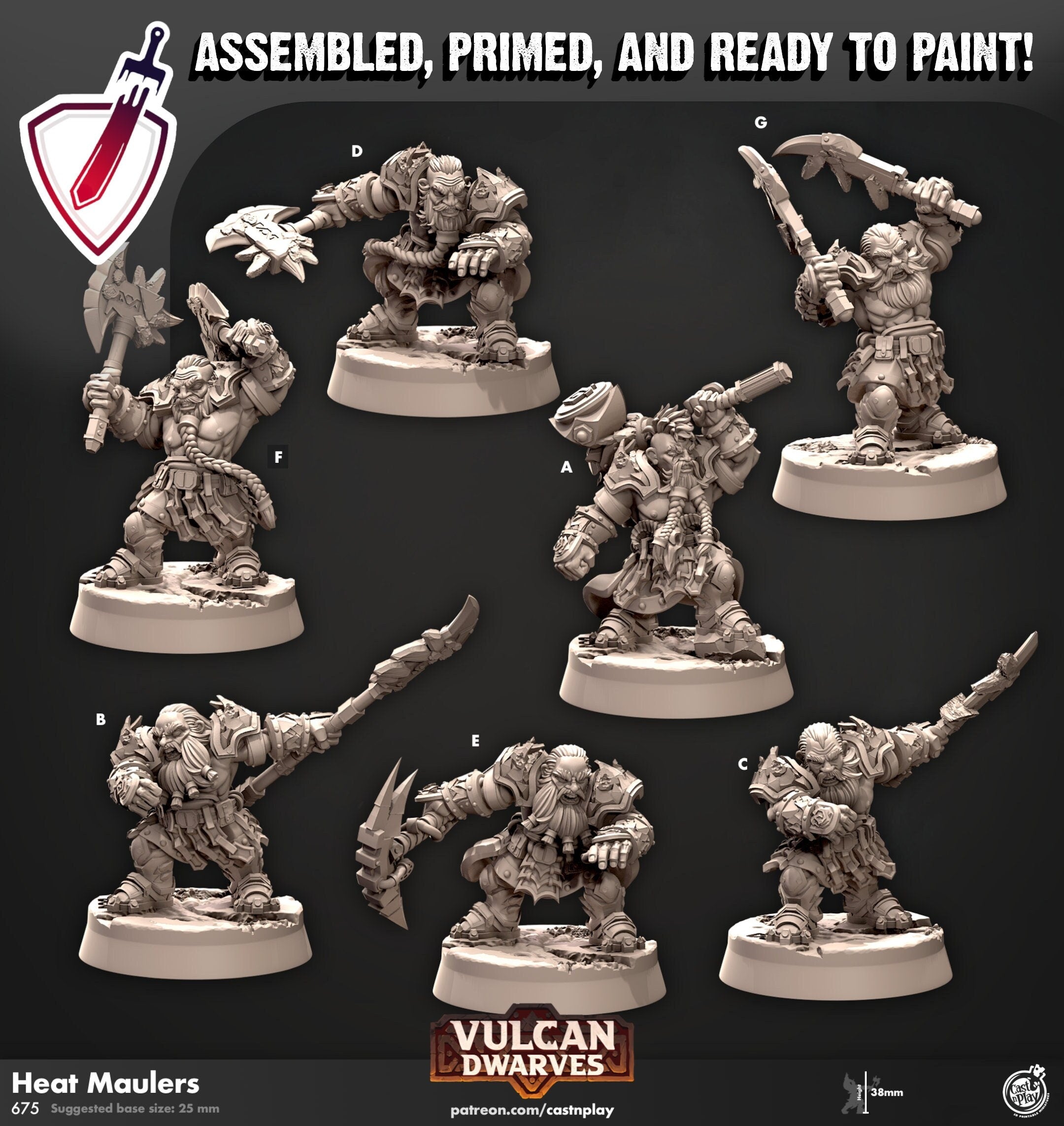 Heat Maulers | Miniatures by Cast n Play | Mini for tabletop gaming, D&D, Pathfinder, and painting | Assembled and Primed - Brush and Battle