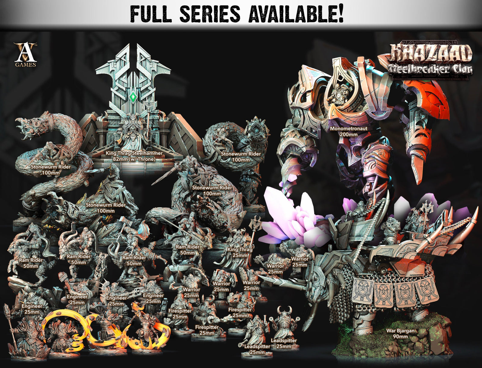 King Thrag Steelhammer | Miniatures by Archvillain Games | Mini for tabletop gaming, D&D, Pathfinder, and painting | Assembled and Primed - Brush and Battle