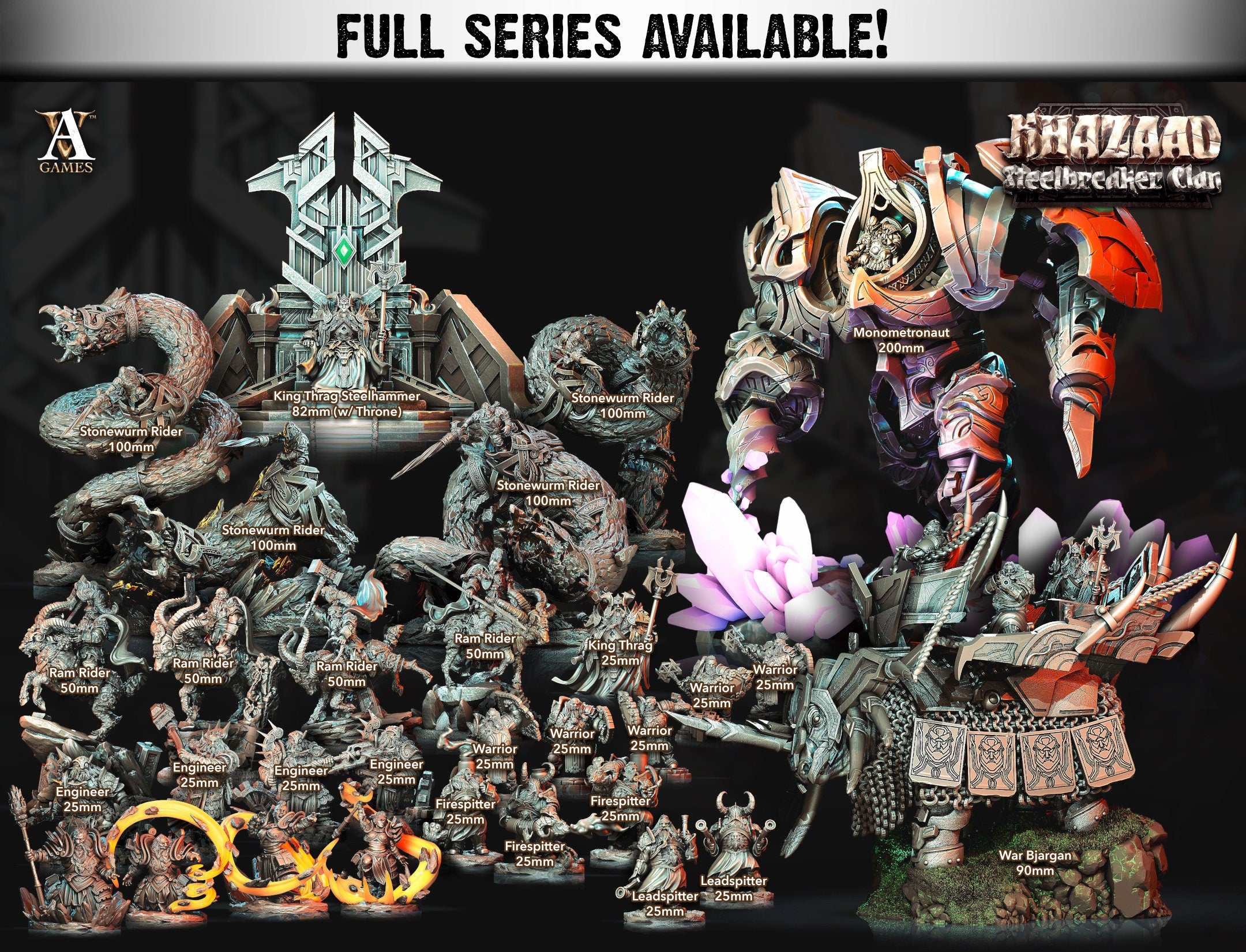 Stonewurm Riders | (Large) Miniatures By Archvillain Games | For Tabletop Gaming, D&D, Pathfinder, And Painting | Assembled And Primed - Brush and Battle