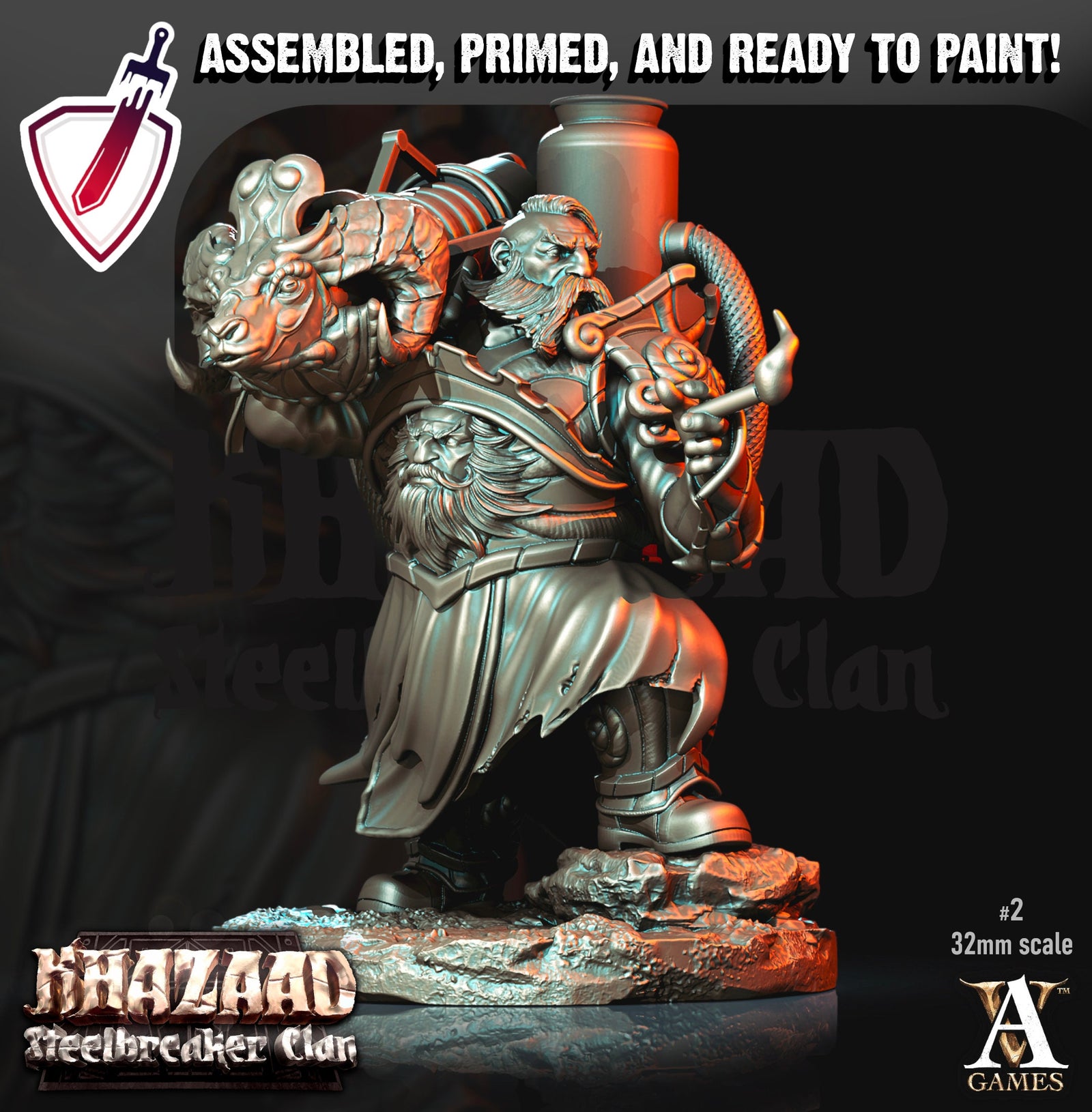 Steelbreaker Firespitters | Miniatures by Archvillain Games | Mini for tabletop gaming, D&D, Pathfinder, and painting | Assembled and Primed - Brush and Battle