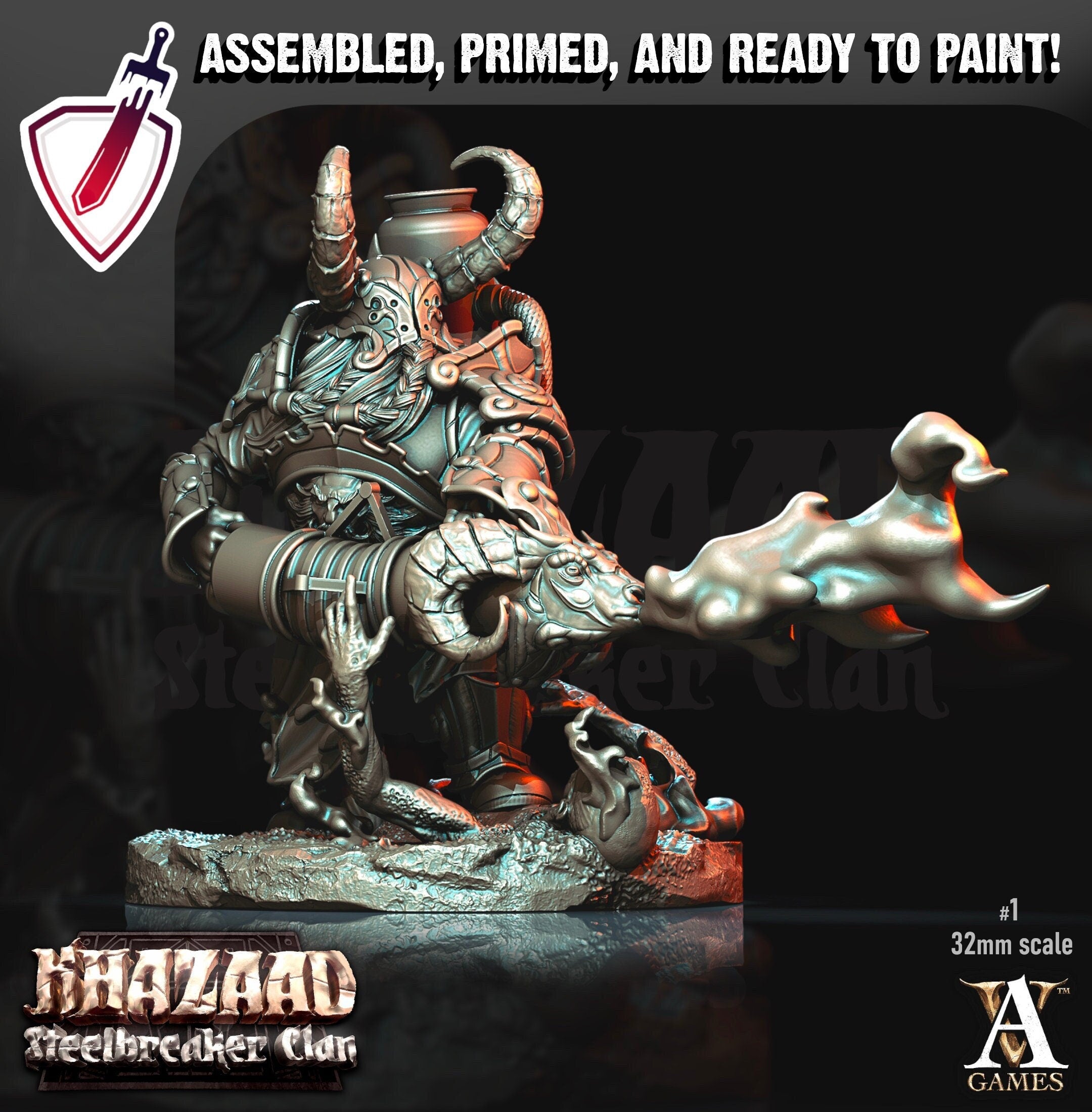 Steelbreaker Firespitters | Miniatures by Archvillain Games | Mini for tabletop gaming, D&D, Pathfinder, and painting | Assembled and Primed - Brush and Battle