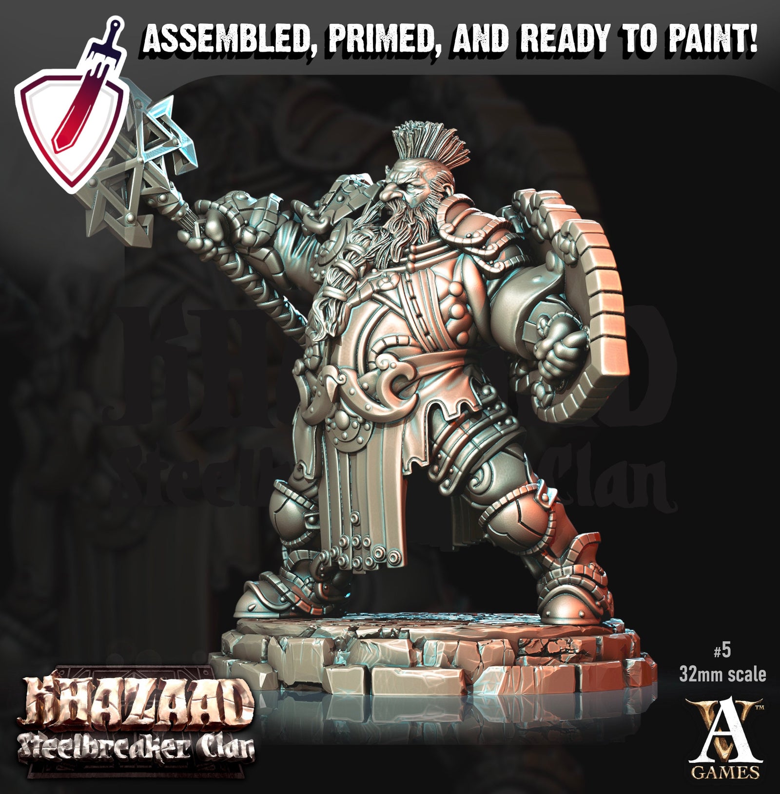 Steelbreaker Warriors | Miniatures by Archvillain Games | Mini for tabletop gaming, D&D, Pathfinder, and painting | Assembled and Primed - Brush and Battle