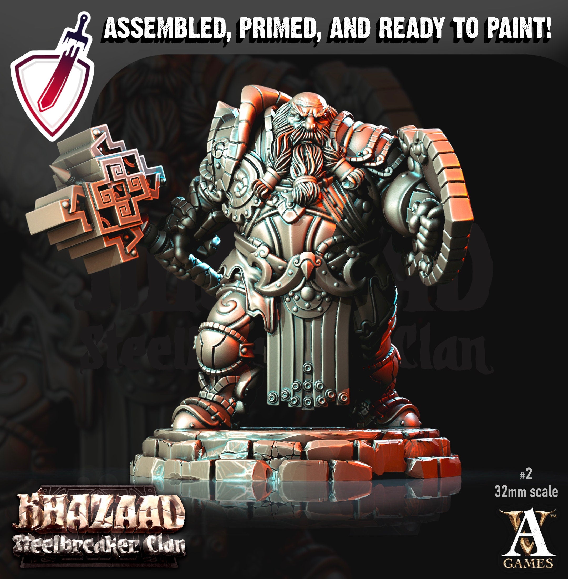 Steelbreaker Warriors | Miniatures by Archvillain Games | Mini for tabletop gaming, D&D, Pathfinder, and painting | Assembled and Primed - Brush and Battle