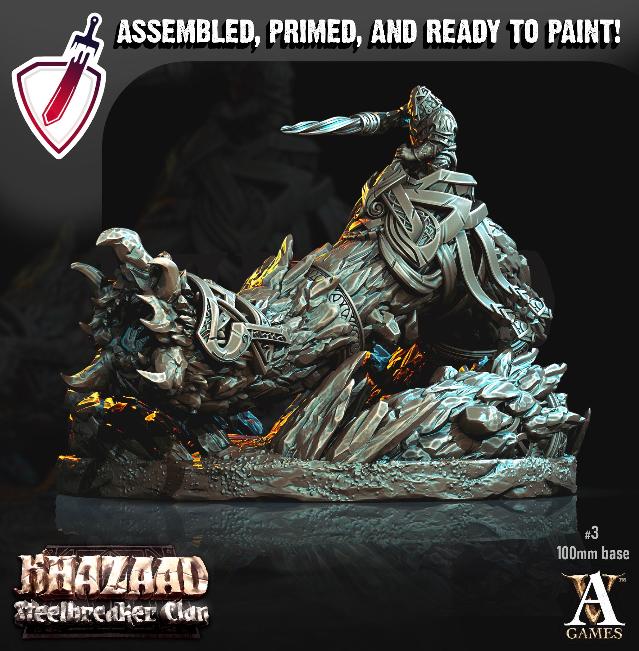Stonewurm Riders | (Large) Miniatures By Archvillain Games | Mini for tabletop gaming, D&D, Pathfinder, and painting | Assembled and Primed - Brush and Battle