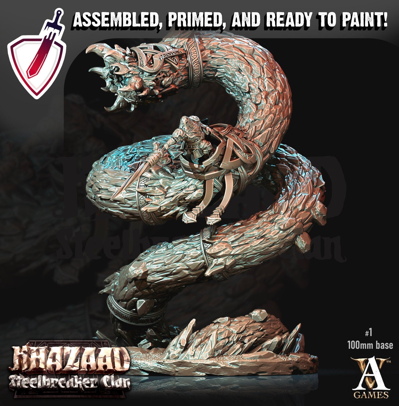 Stonewurm Riders | (Large) Miniatures By Archvillain Games | Mini for tabletop gaming, D&D, Pathfinder, and painting | Assembled and Primed - Brush and Battle