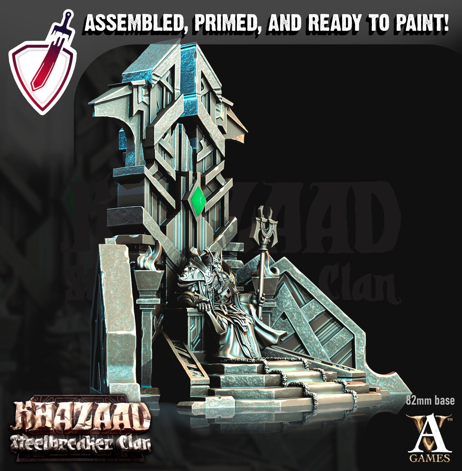 King Thrag Steelhammer | Miniatures by Archvillain Games | Mini for tabletop gaming, D&D, Pathfinder, and painting | Assembled and Primed - Brush and Battle