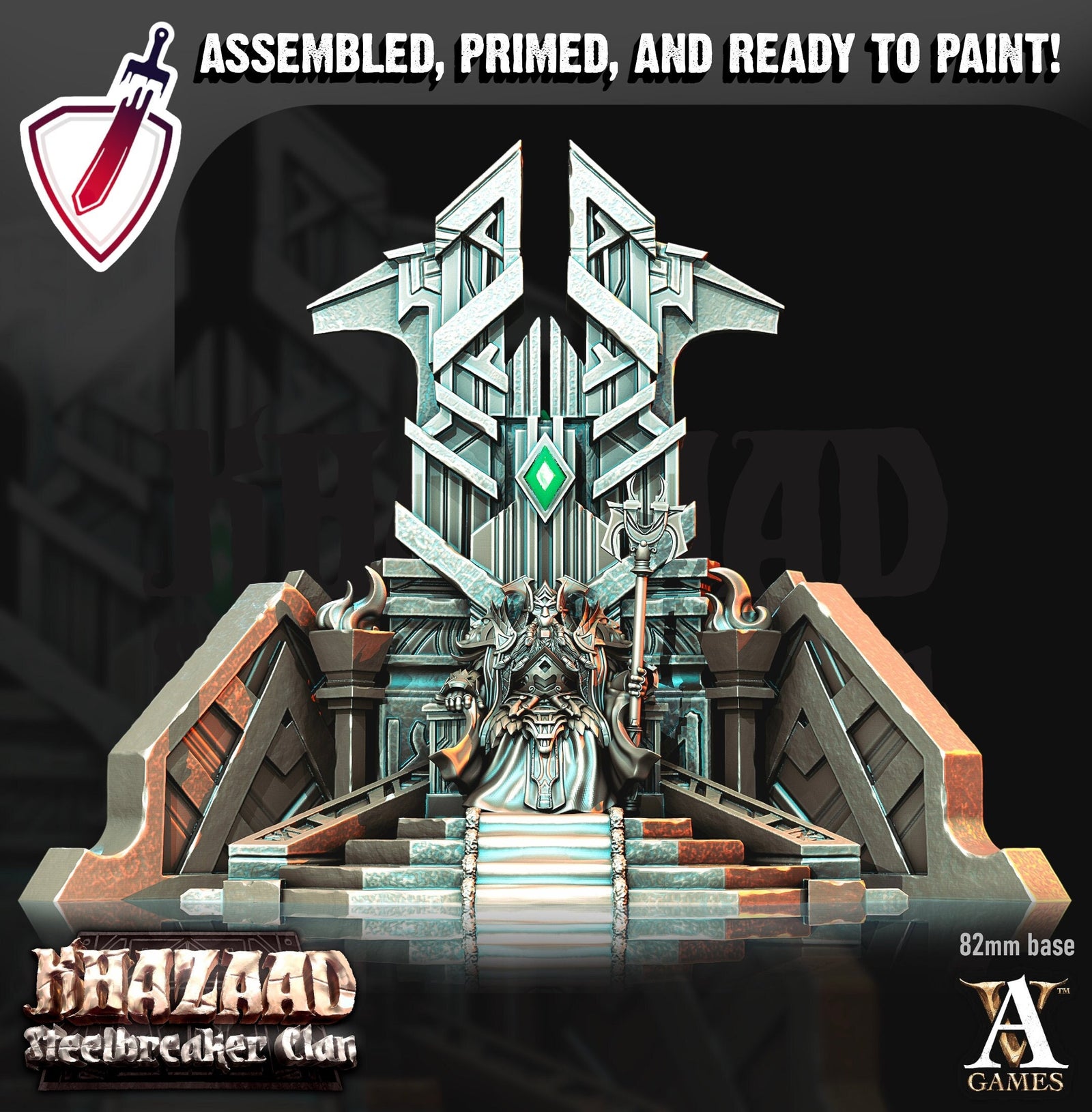 King Thrag Steelhammer | Miniatures by Archvillain Games | Mini for tabletop gaming, D&D, Pathfinder, and painting | Assembled and Primed - Brush and Battle