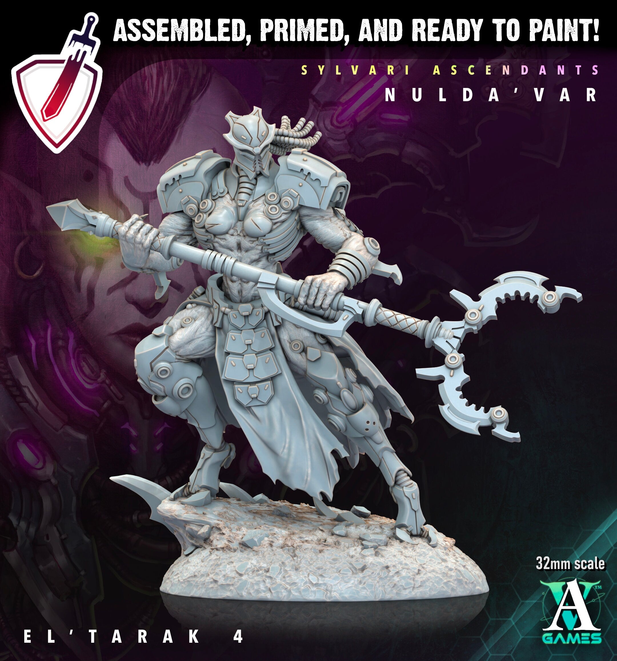 El Tarak | Miniatures by Archvillain Games | Resin Mini for Tabletop Gaming, D&D, Wargaming, Painting | Assembled and Primed - Brush and Battle