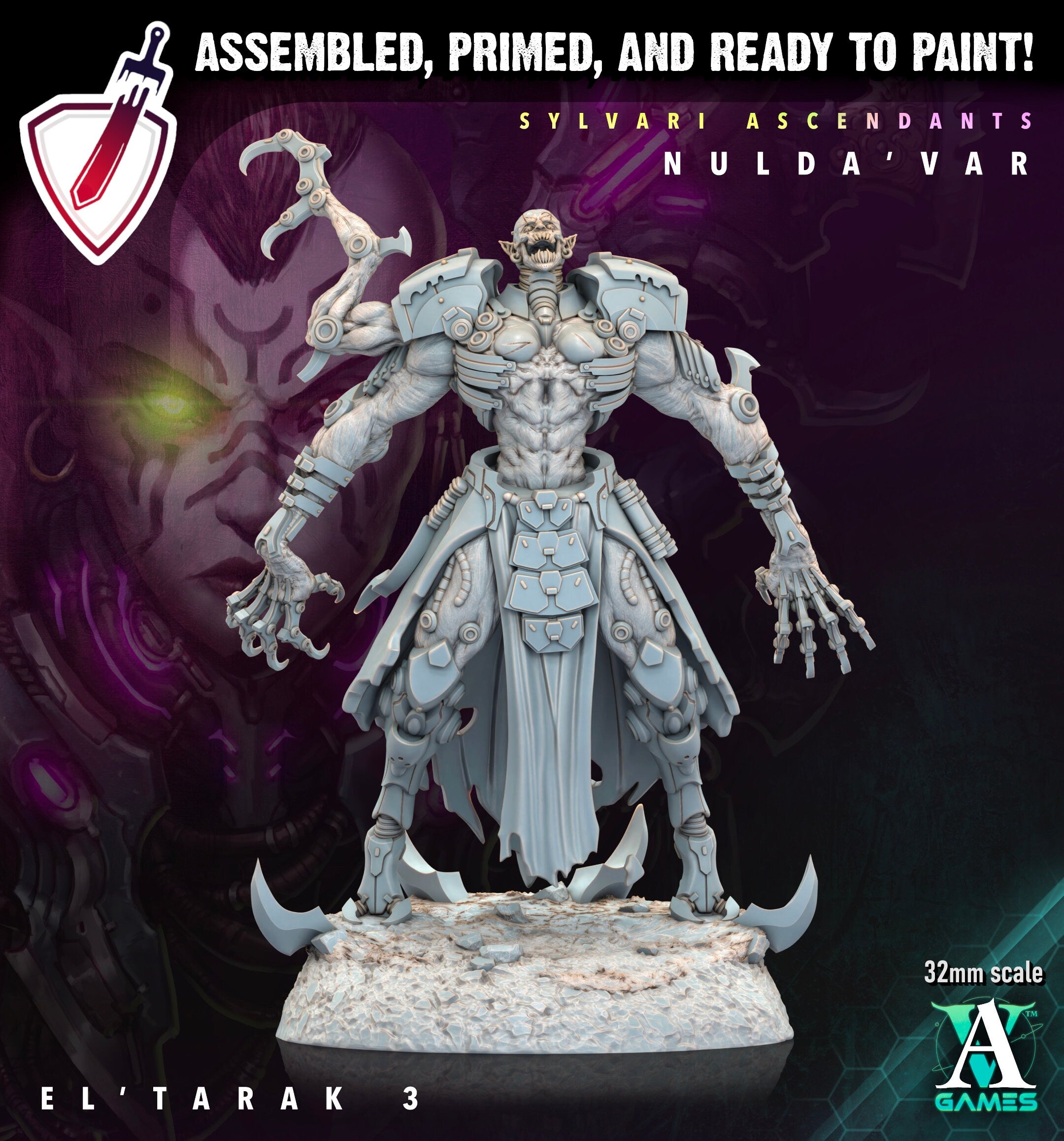 El Tarak | Miniatures by Archvillain Games | Resin Mini for Tabletop Gaming, D&D, Wargaming, Painting | Assembled and Primed - Brush and Battle
