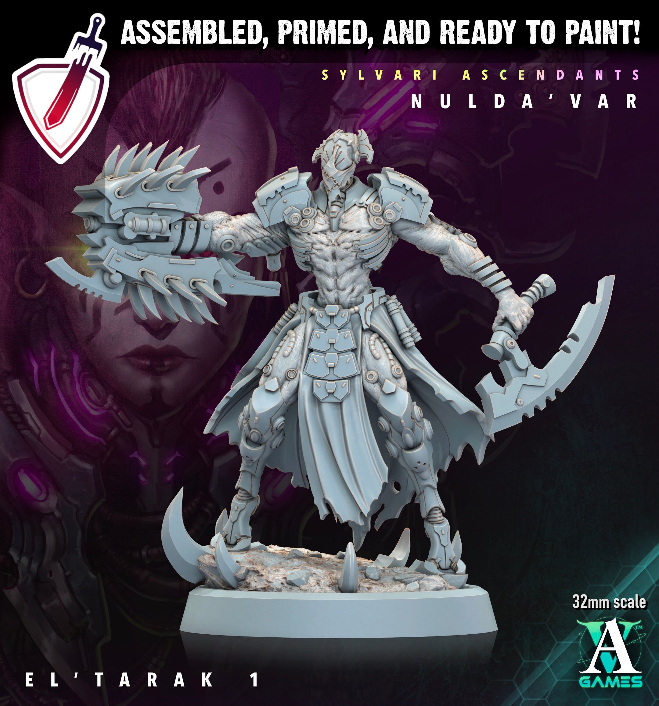 El Tarak | Miniatures by Archvillain Games | Resin Mini for Tabletop Gaming, D&D, Wargaming, Painting | Assembled and Primed - Brush and Battle