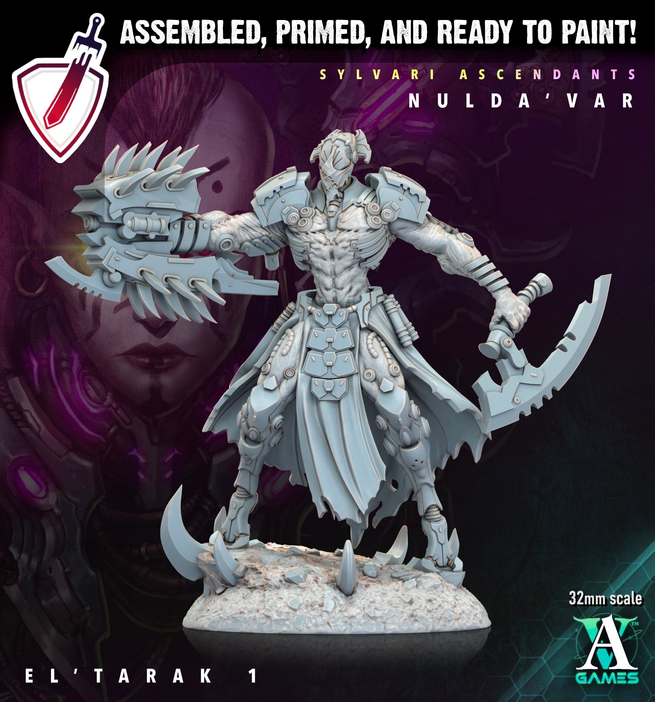 El Tarak | Miniatures by Archvillain Games | Resin Mini for Tabletop Gaming, D&D, Wargaming, Painting | Assembled and Primed - Brush and Battle