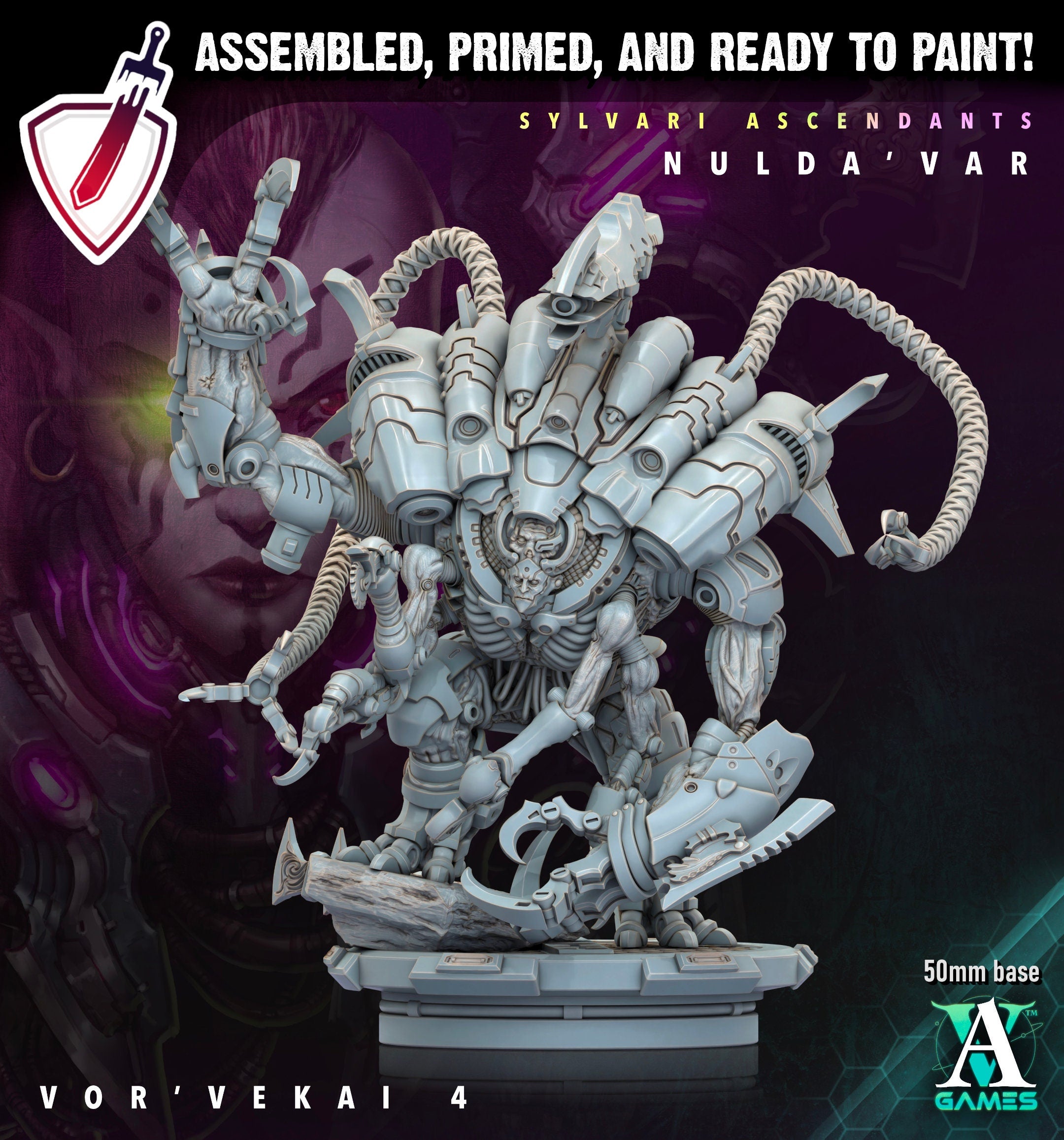 Vor Vekai | Miniatures by Archvillain Games | Resin Mini for Tabletop Gaming, D&D, Wargaming, Painting | Assembled and Primed - Brush and Battle