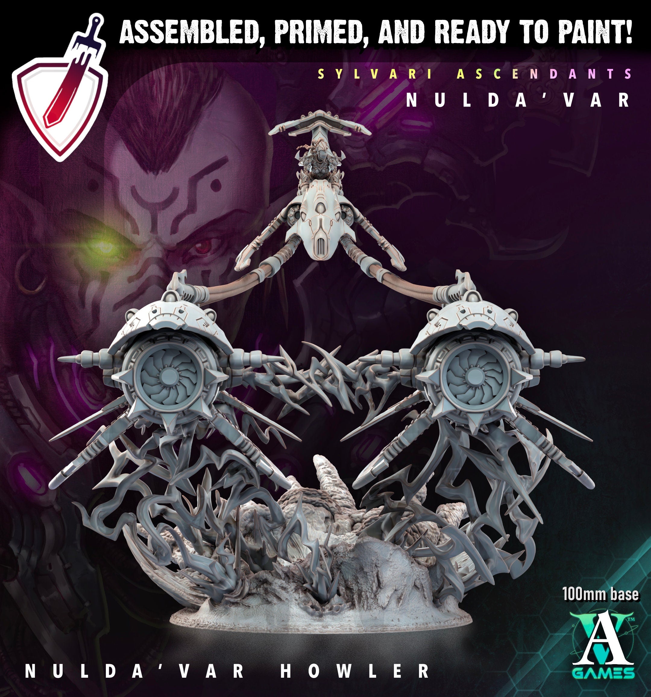 Nulda'Var Howler | (Massive) Miniature by Archvillain Games | Mini for Tabletop Gaming, D&D, Wargaming, Painting | Assembled and Primed - Brush and Battle