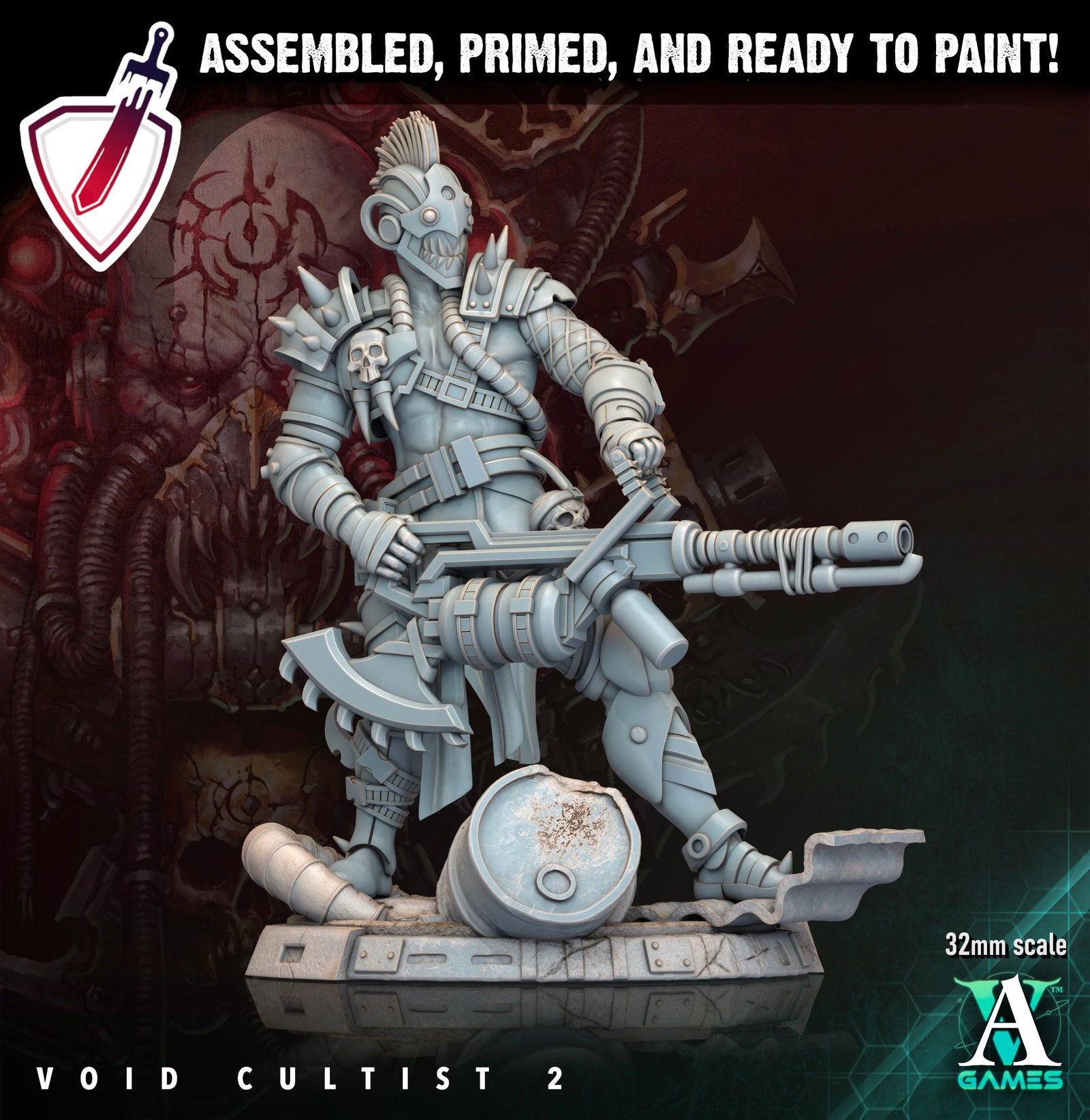 Void Cultists | Miniatures by Archvillain Games | Resin Mini for Tabletop Gaming, D&D, Wargaming, Painting | Assembled and Primed - Brush and Battle