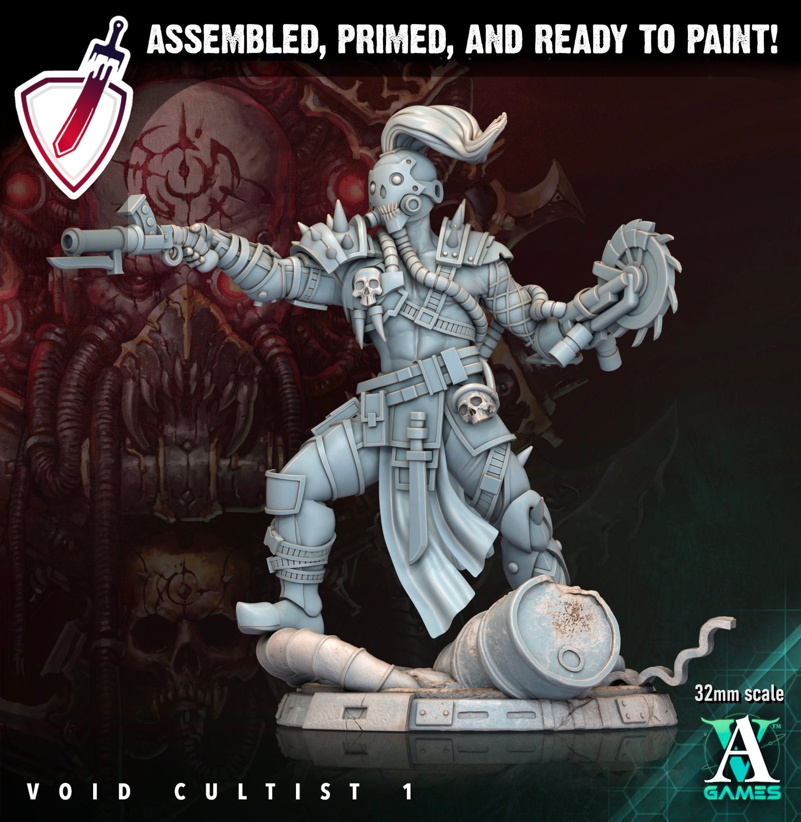 Void Cultists | Miniatures by Archvillain Games | Resin Mini for Tabletop Gaming, D&D, Wargaming, Painting | Assembled and Primed - Brush and Battle