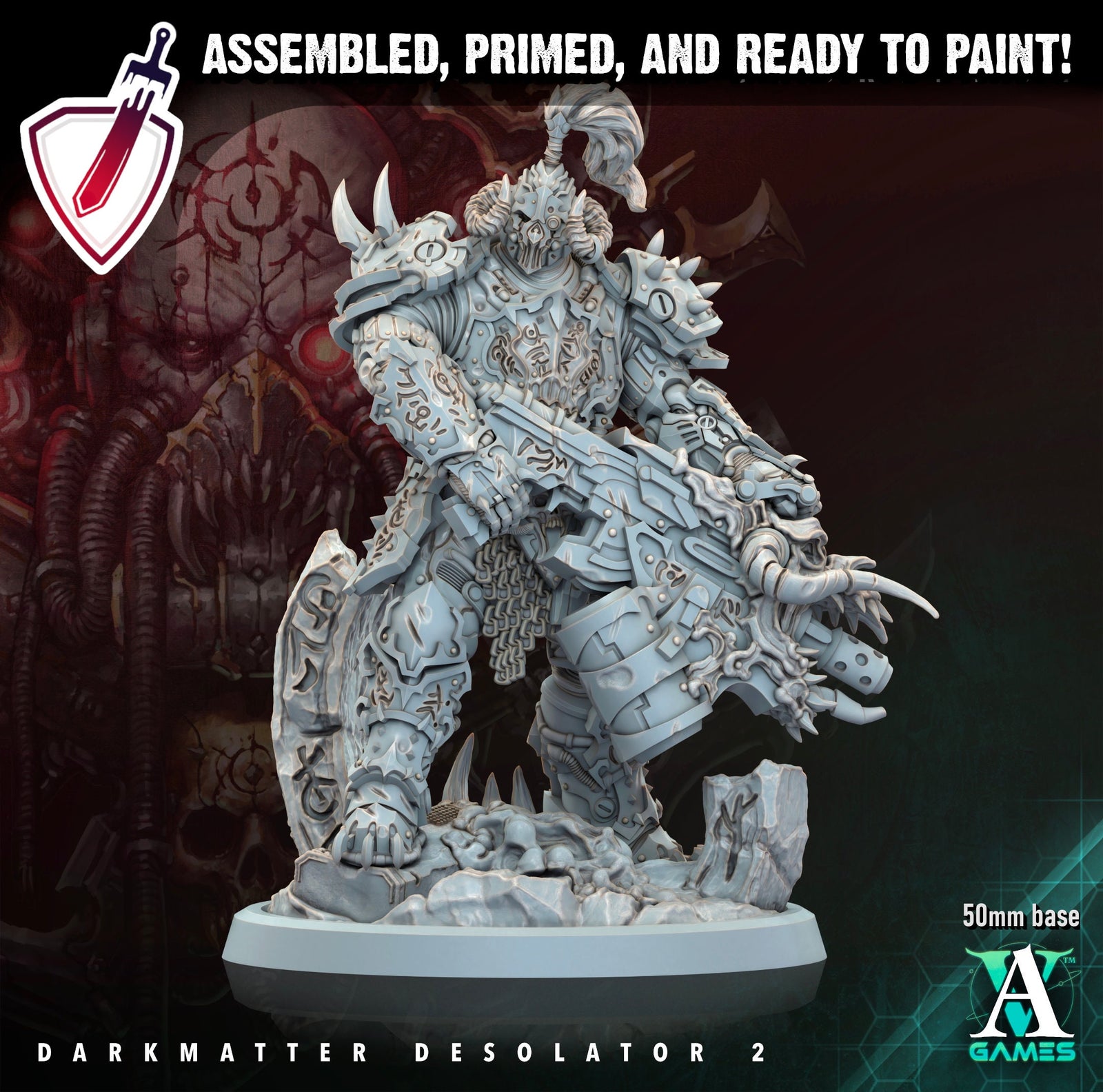 Darkmatter Desolator | Miniatures by Archvillain Games | Resin Mini for Tabletop Gaming, D&D, Wargaming, Painting | Assembled and Primed - Brush and Battle