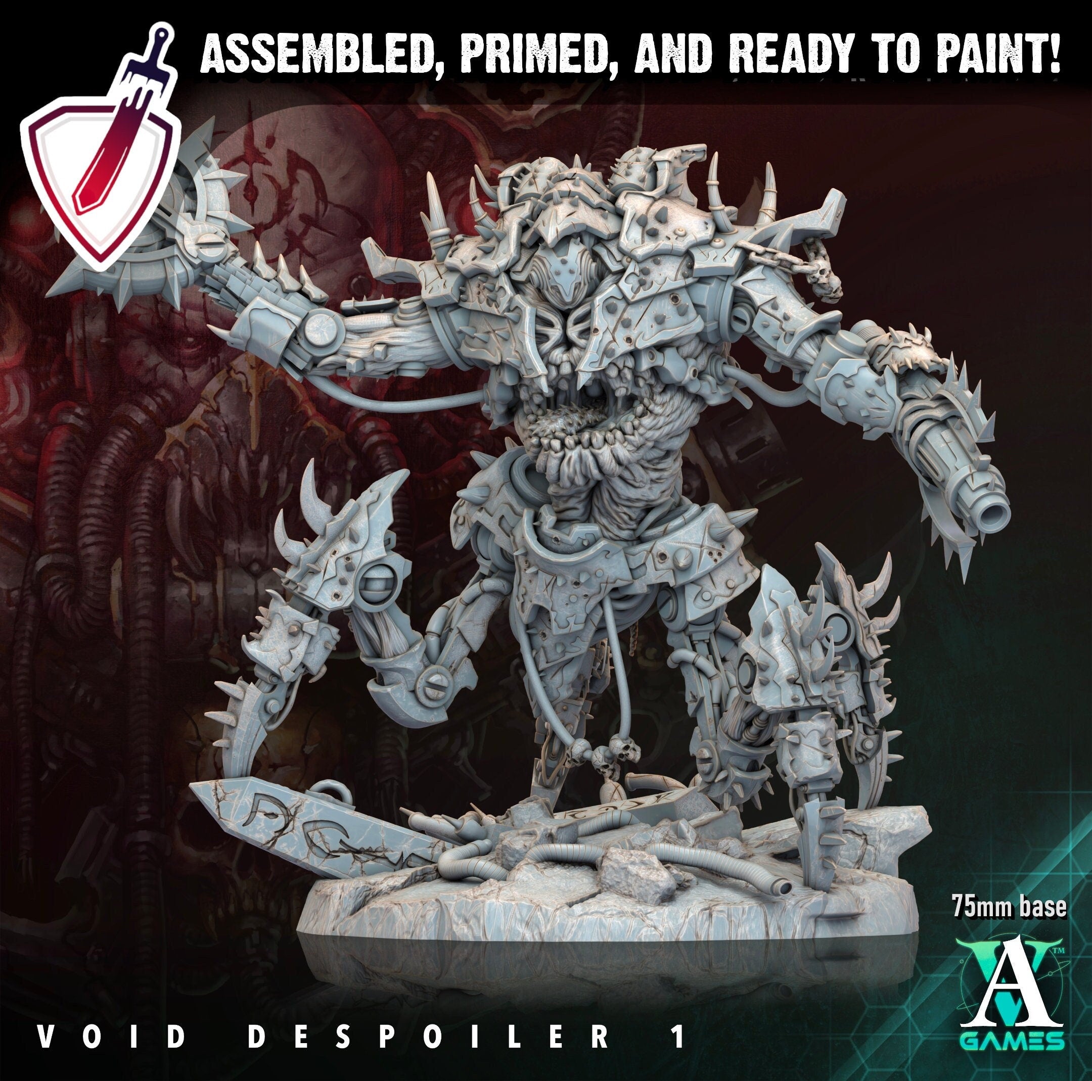 Void Despoiler | Miniatures by Archvillain Games | Resin Mini for Tabletop Gaming, D&D, Wargaming, Painting | Assembled and Primed - Brush and Battle