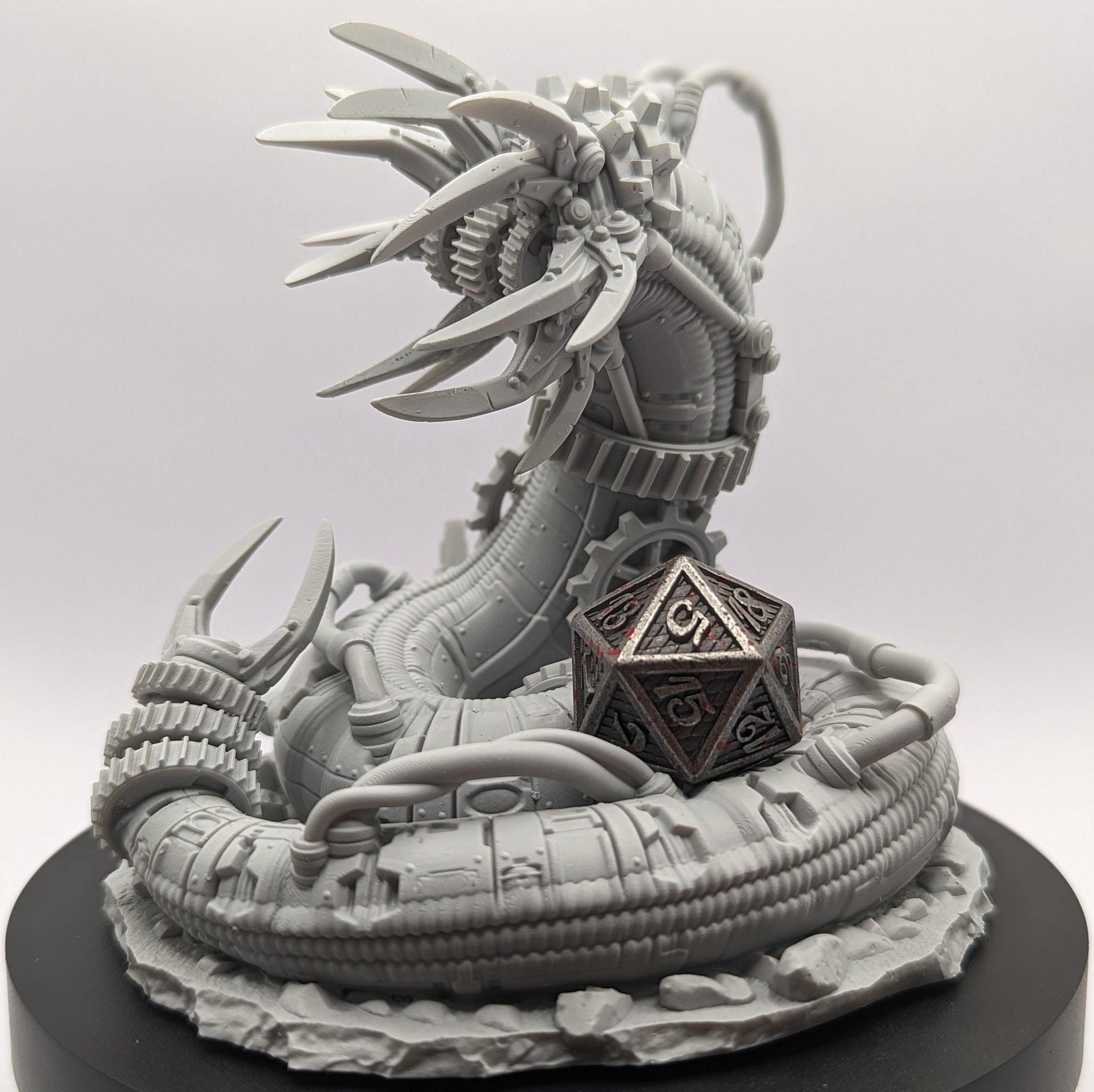 Mechanical Worm | Miniature by Print Your Monsters | Mini for tabletop gaming, D&D, Pathfinder, and painting | Assembled and Primed - Brush and Battle
