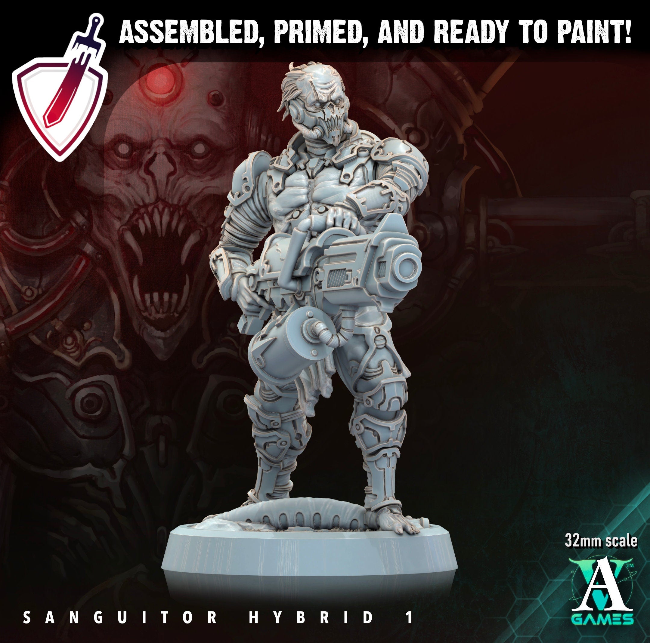 Sanguitor Hybrids 1-5 | Miniatures by Archvillain Games | Resin Mini for Tabletop Gaming, D&D, Wargaming, Painting | Assembled and Primed - Brush and Battle