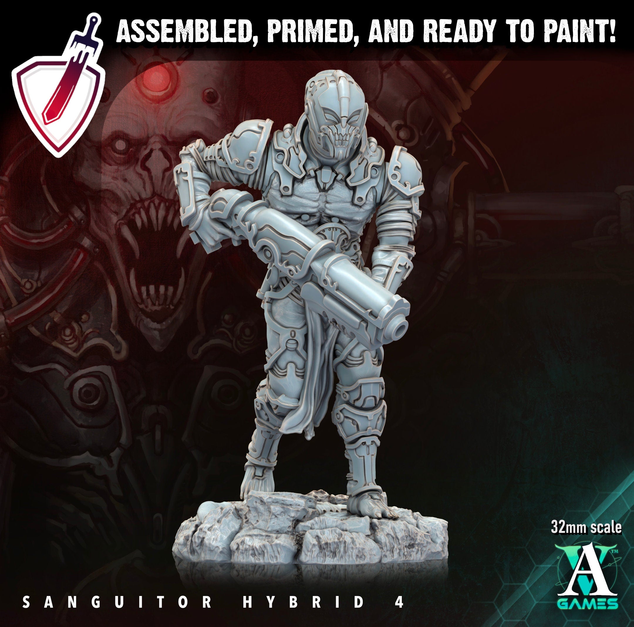 Sanguitor Hybrids 1-5 | Miniatures by Archvillain Games | Resin Mini for Tabletop Gaming, D&D, Wargaming, Painting | Assembled and Primed - Brush and Battle