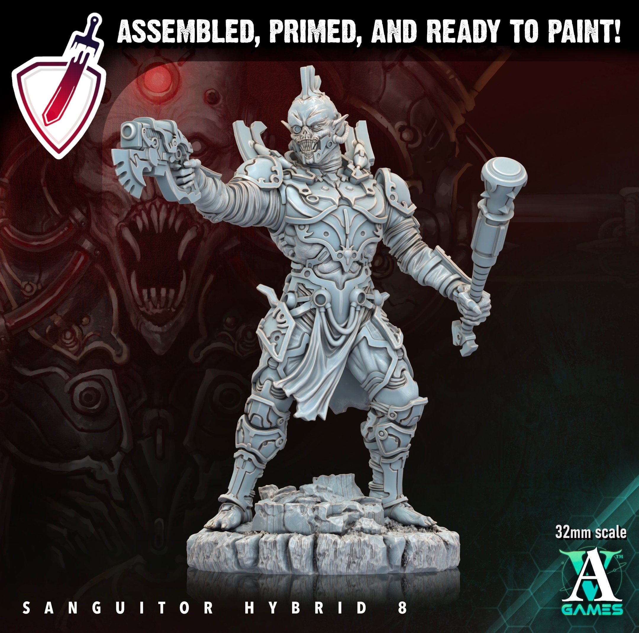 Sanguitor Hybrids 6-10 | Miniatures by Archvillain Games | Resin Mini for Tabletop Gaming, D&D, Wargaming, Painting | Assembled and Primed - Brush and Battle