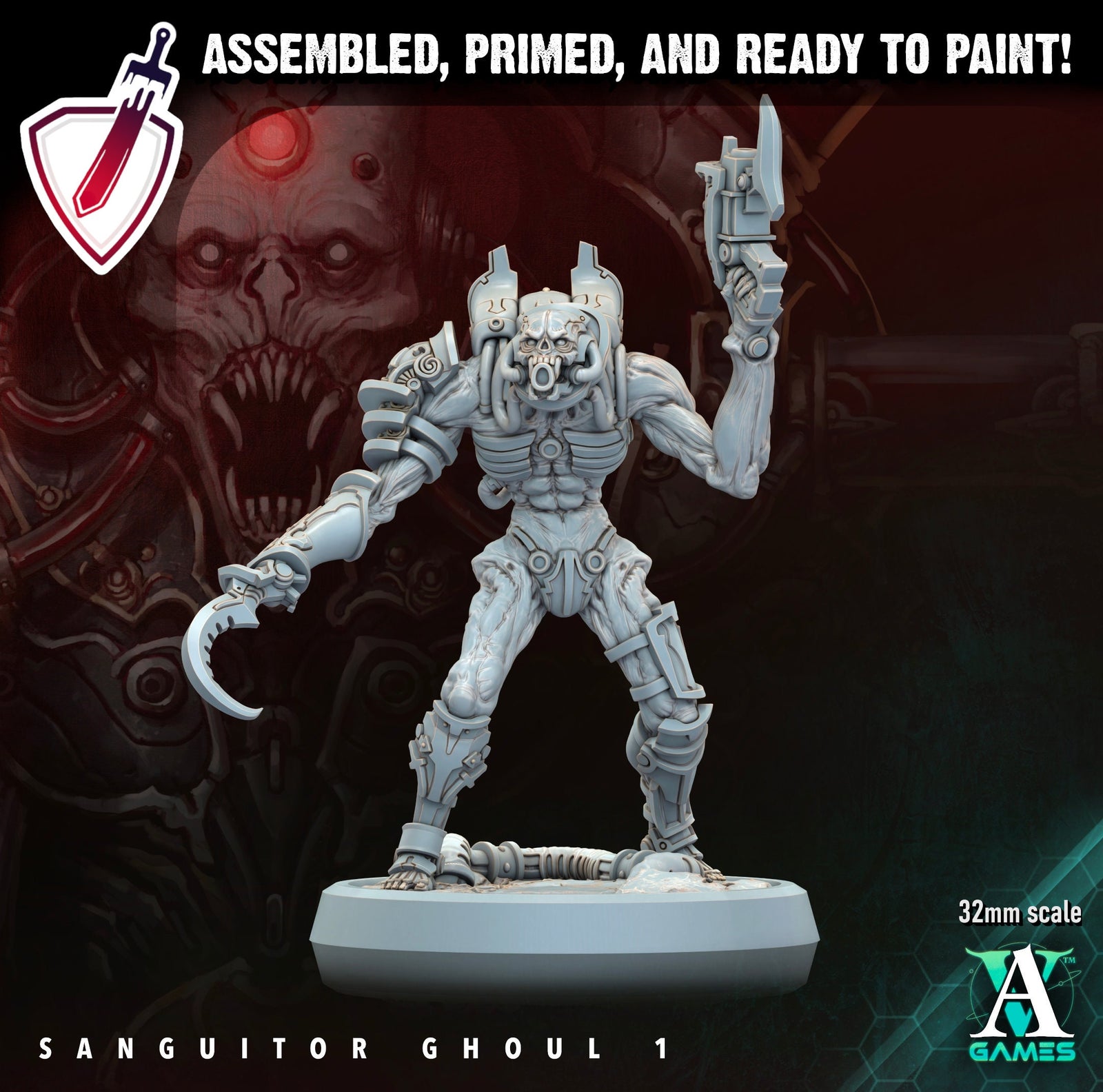 Sanguitor Ghouls | Miniatures by Archvillain Games | Resin Mini for Tabletop Gaming, D&D, Wargaming, Painting | Assembled and Primed - Brush and Battle