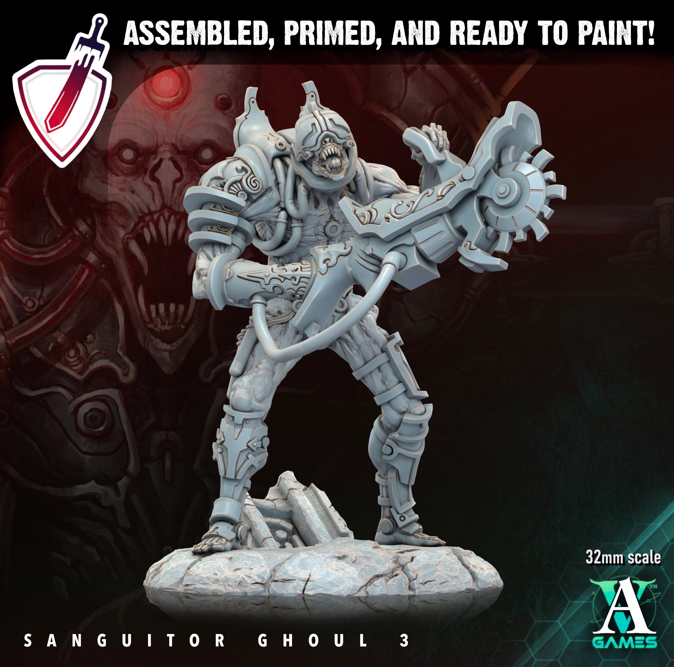 Sanguitor Ghouls | Miniatures by Archvillain Games | Resin Mini for Tabletop Gaming, D&D, Wargaming, Painting | Assembled and Primed - Brush and Battle