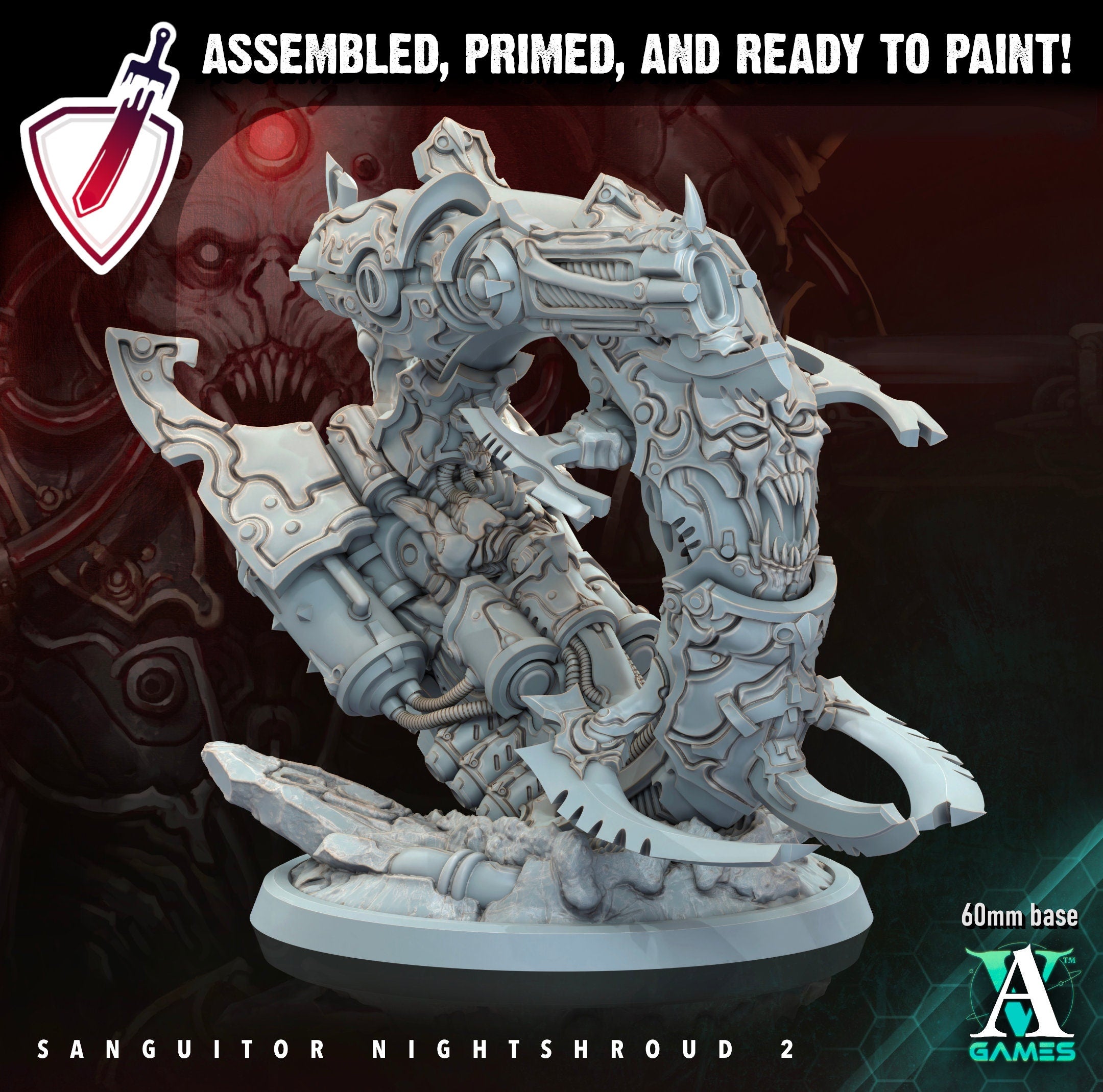 Sanguitor Nightshrouds | Miniatures by Archvillain Games | Resin Mini for Tabletop Gaming, D&D, Wargaming, Painting | Assembled and Primed - Brush and Battle