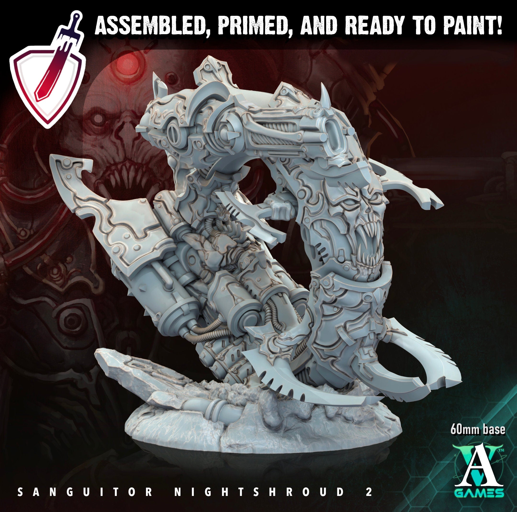Sanguitor Nightshrouds | Miniatures by Archvillain Games | Resin Mini for Tabletop Gaming, D&D, Wargaming, Painting | Assembled and Primed - Brush and Battle