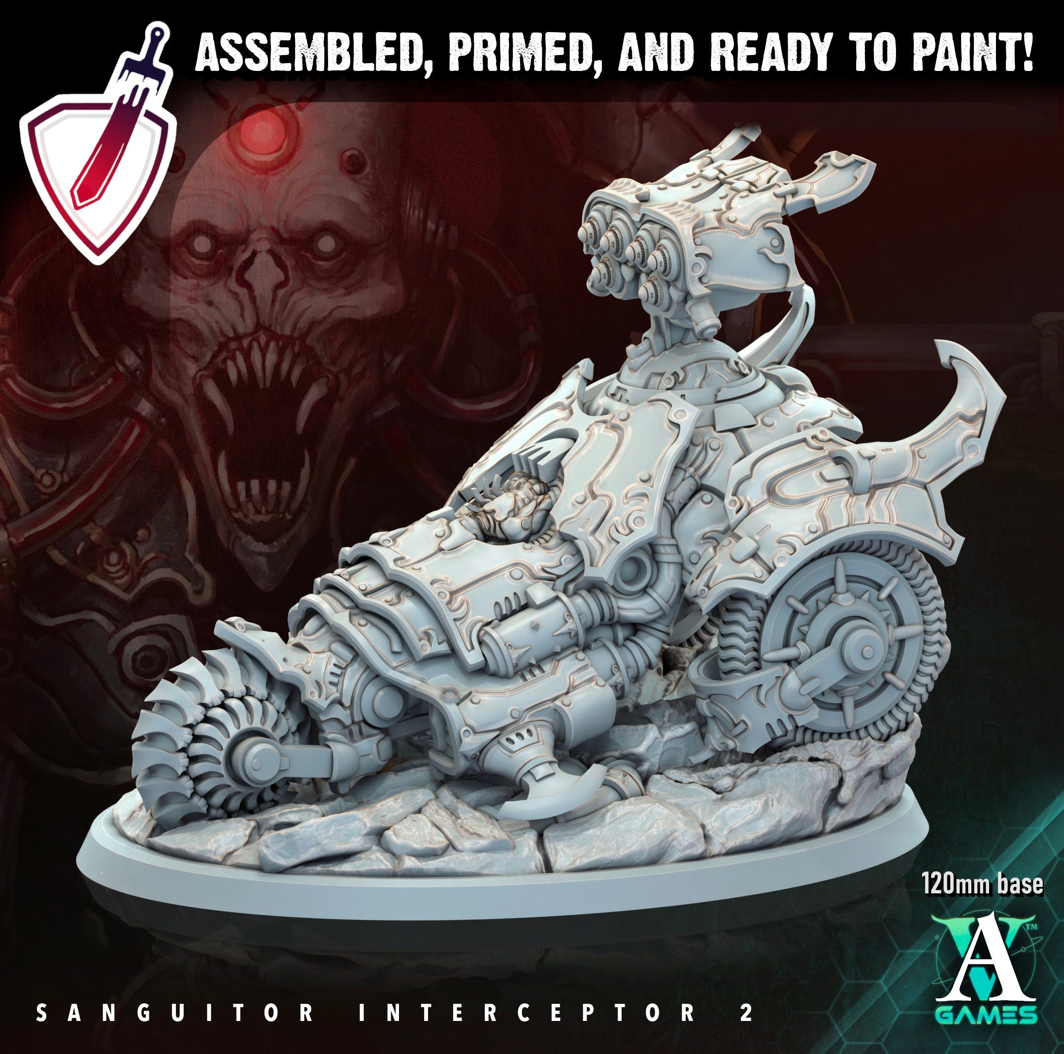 Sanguitor Interceptors | Miniatures by Archvillain Games | Resin Mini for Tabletop Gaming, D&D, Wargaming, Painting | Assembled and Primed - Brush and Battle